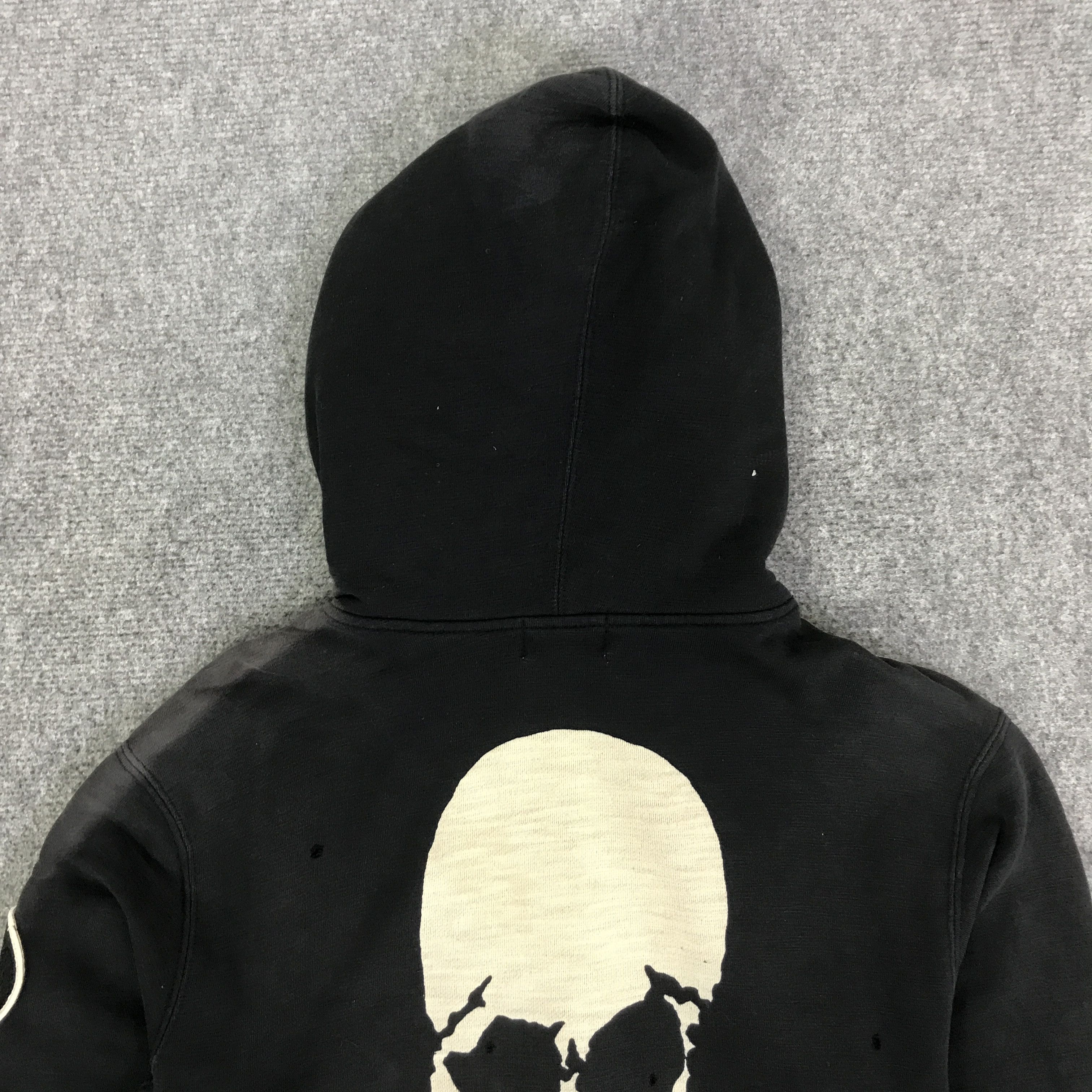 Japanese Brand T.F.O.A SKULL DISTRESSED HOODIES FADED K100B10 Size US M / EU 48-50 / 2 - 4 Thumbnail
