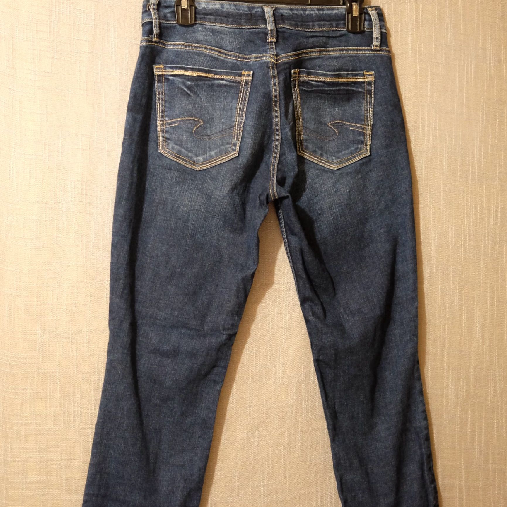 Silver Jeans Co. Silver Jeans Boyfriend Jeans Stretch Women's Size 27 Regular 27x29 Blue Denim 5-Pocket Rise Mid Inseam 31in - Cotton Polyester Spandex Size 27" / US 4 / IT 40 - 6 Thumbnail
