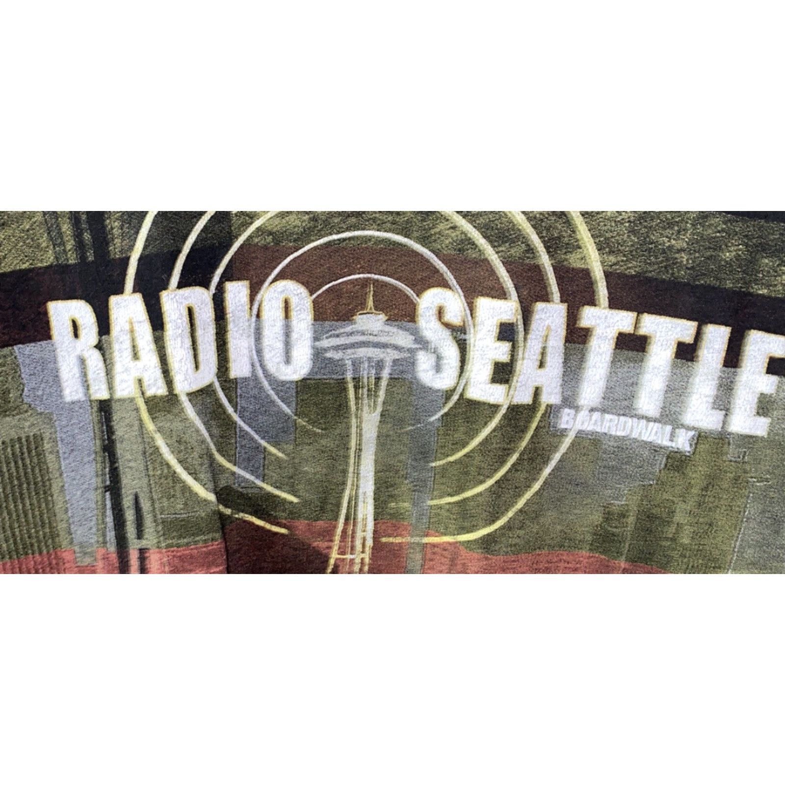 Vintage Boardwalk Mens Black V-Neck Radio Seattle T-Shirt Size S 18 In Armpit Size US S / EU 44-46 / 1 - 2 Thumbnail