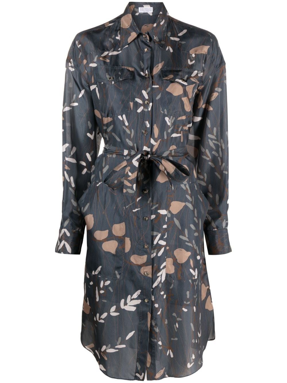 Brunello Cucinelli o1y0725 Mini Dress in Multicolor Size L / US 10 / IT 46 - 1 Thumbnail