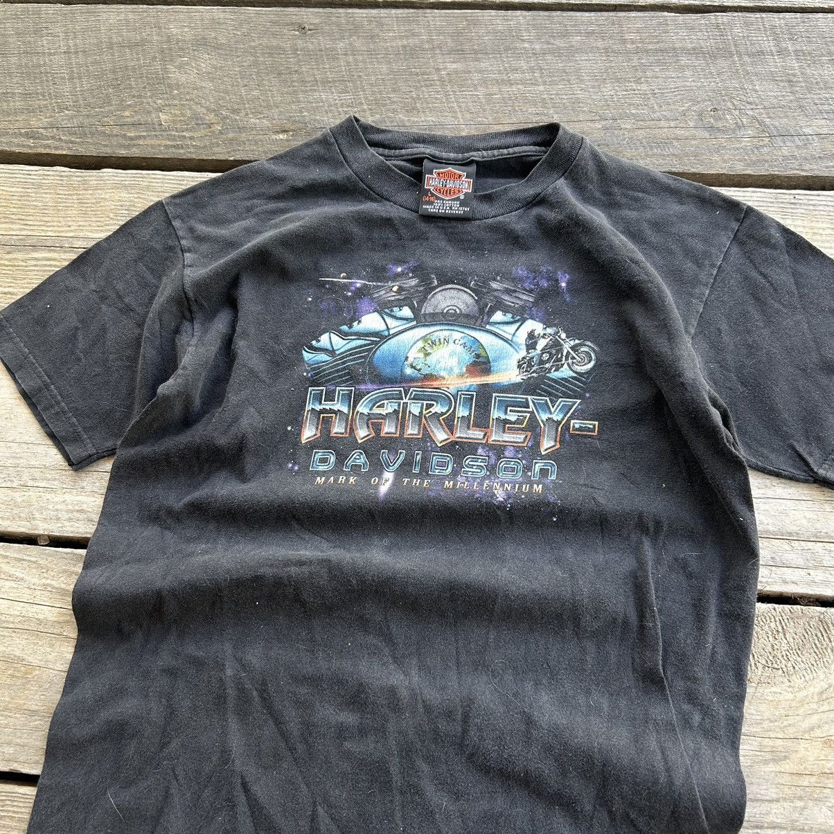 Harley Davidson Vintage 90s Faded Harley Davidson Space Earth Youth T Shirt Size US XS / EU 42 / 0 - 1 Thumbnail