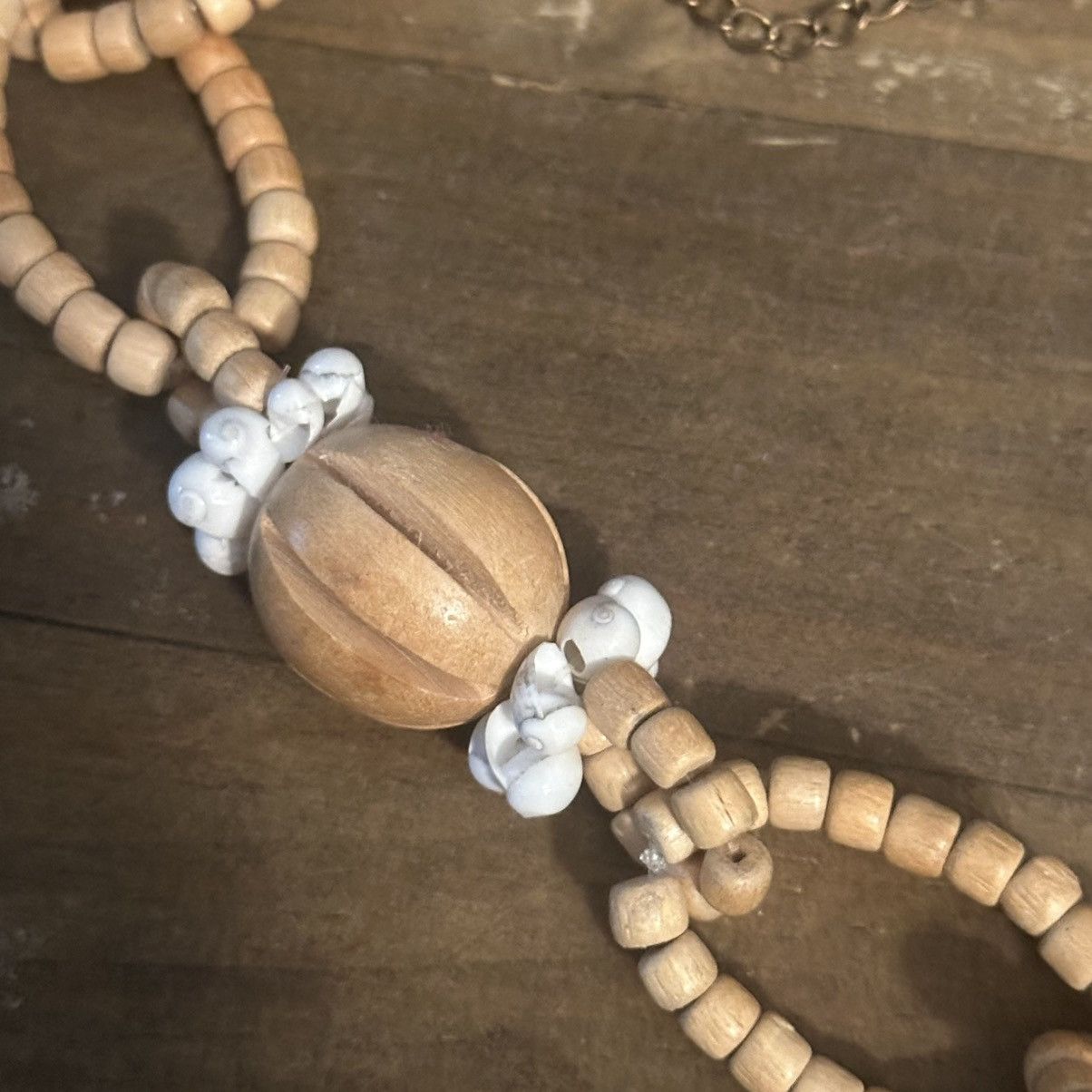 Other Chunky wooden bead and shells circle link necklace Size ONE SIZE - 3 Thumbnail
