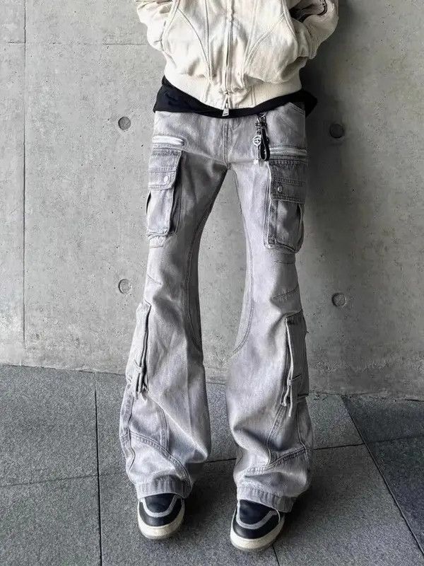 VIBE Cargo Stacked Denim Jeans, Flared Jeans, Wide Leg Jeans Size US 30 / EU 46 - 6 Thumbnail