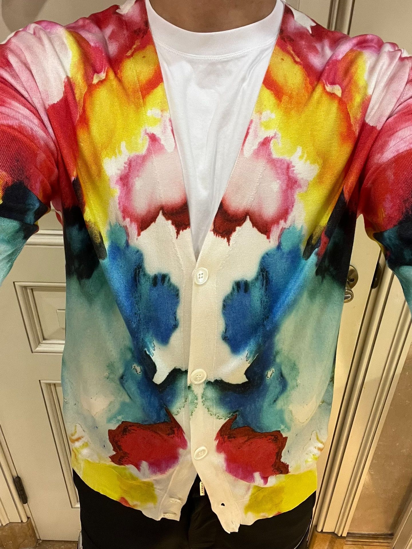Alexander McQueen Alexander McQueen Ink Print Silk Cardigan Size M / US 6-8 / IT 42-44 - 1 Thumbnail