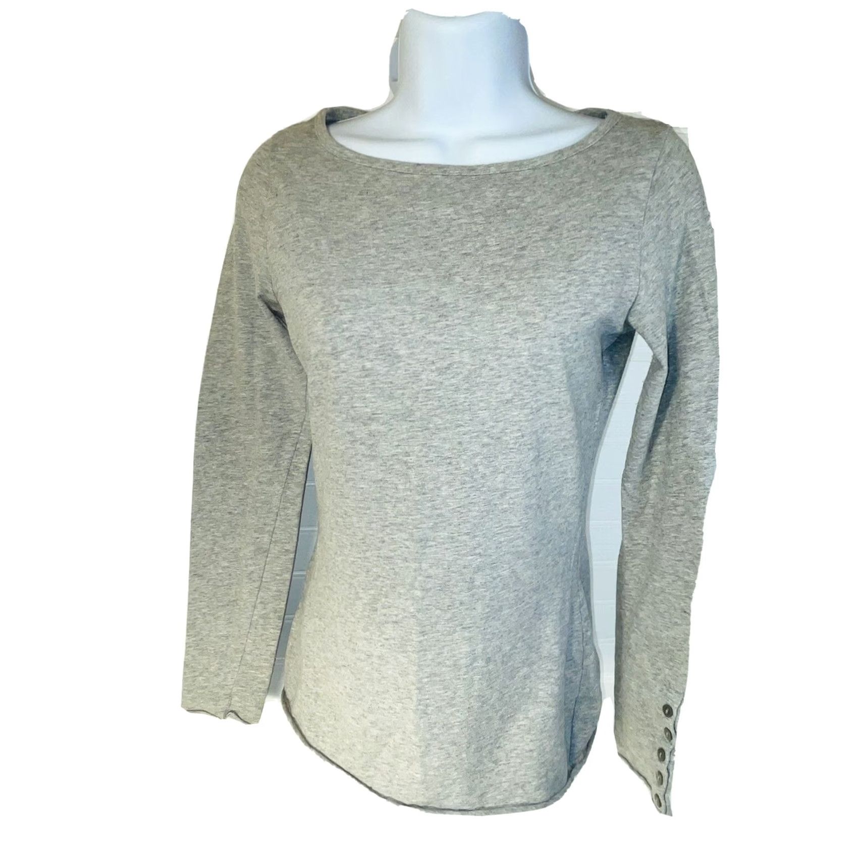 Vintage NO BOUNDARIES Shirt M Women Long Sleeve Round Neck Gray Heather New NWOT Size M / US 6-8 / IT 42-44 - 2 Thumbnail