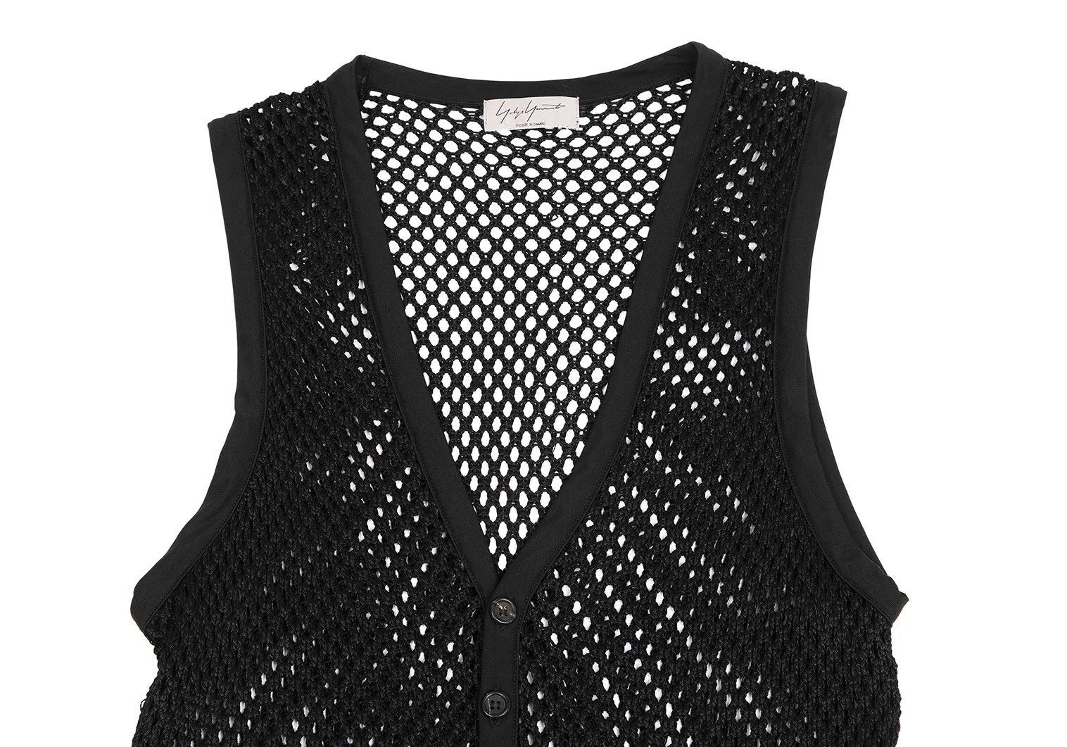 Yohji Yamamoto Yohji Yamamoto Fishnet Knit Vest Black M Size US M / EU 48-50 / 2 - 2 Thumbnail