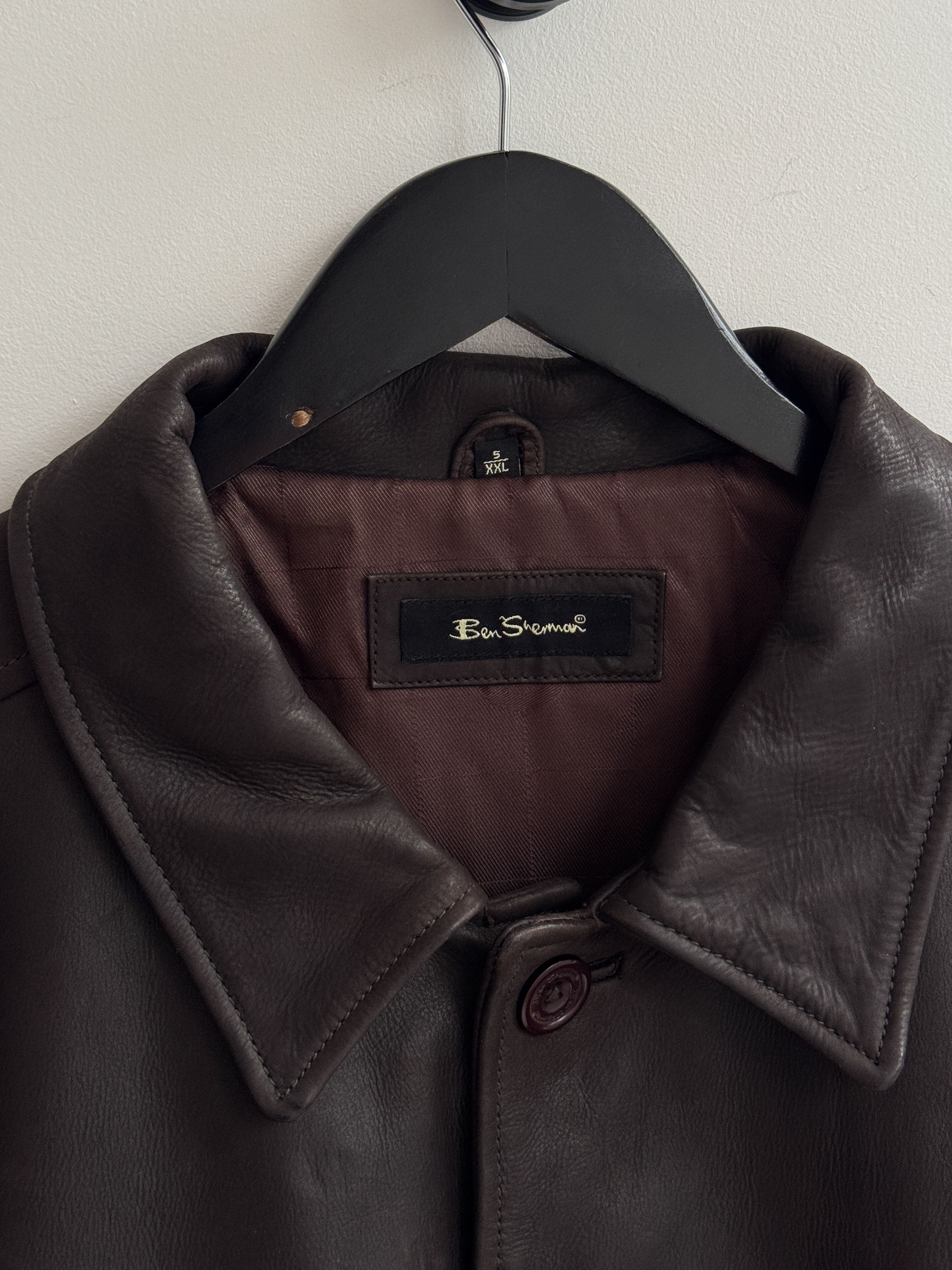 Ben Sherman Ben Sherman Brown Leather Jacket Size US XXL / EU 58 / 5 - 7 Thumbnail