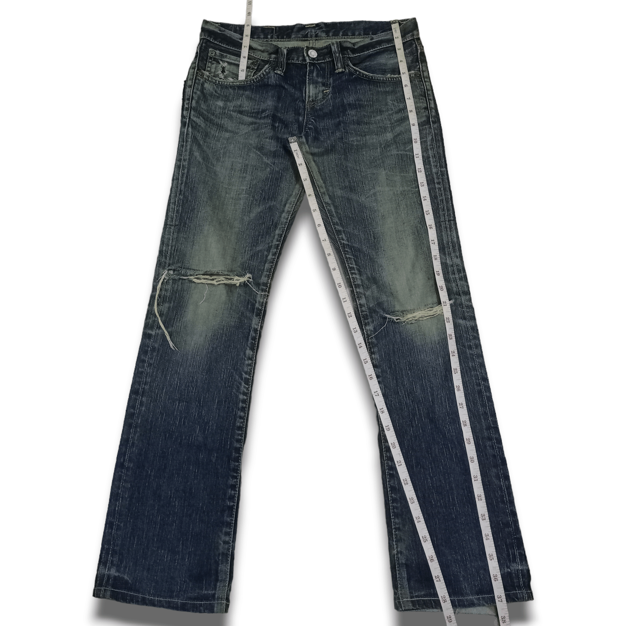 Edwin Vintage Japanese Edwin 503 Mudwash Ripped Jeans 30x29 Size 30" / US 8 / IT 44 - 11 Thumbnail