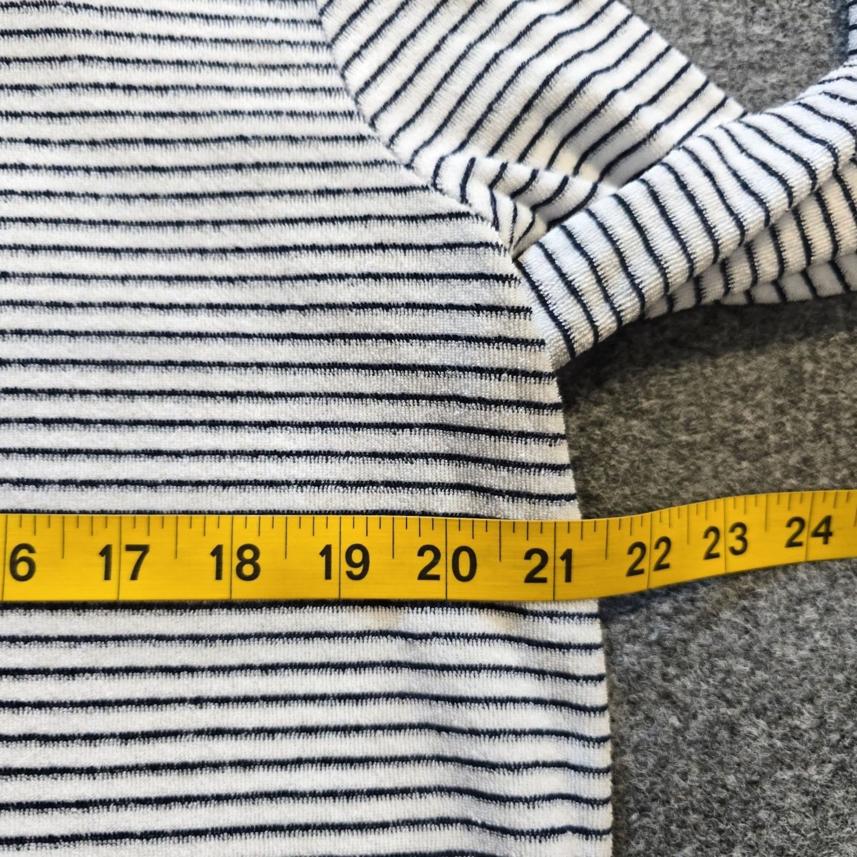 J. Jill J. Jill Top Hoodie Womens Size M White Black Striped Terry Cloth Hooded Casual Fit Shirt Size M / US 6-8 / IT 42-44 - 6 Thumbnail