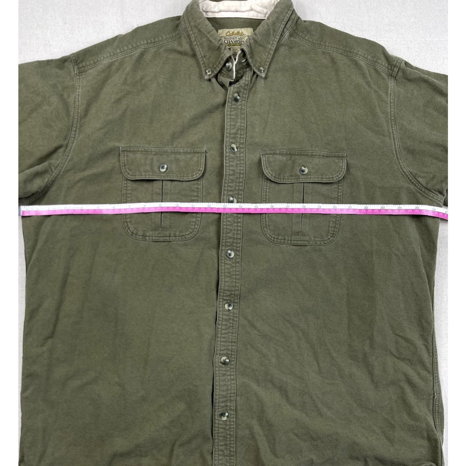 Vintage Cabela's Shirt Chamois Flannel Long Sleeve Button-Up Green XL Men Hunting Casual Workwear Size US XL / EU 56 / 4 - 4 Thumbnail