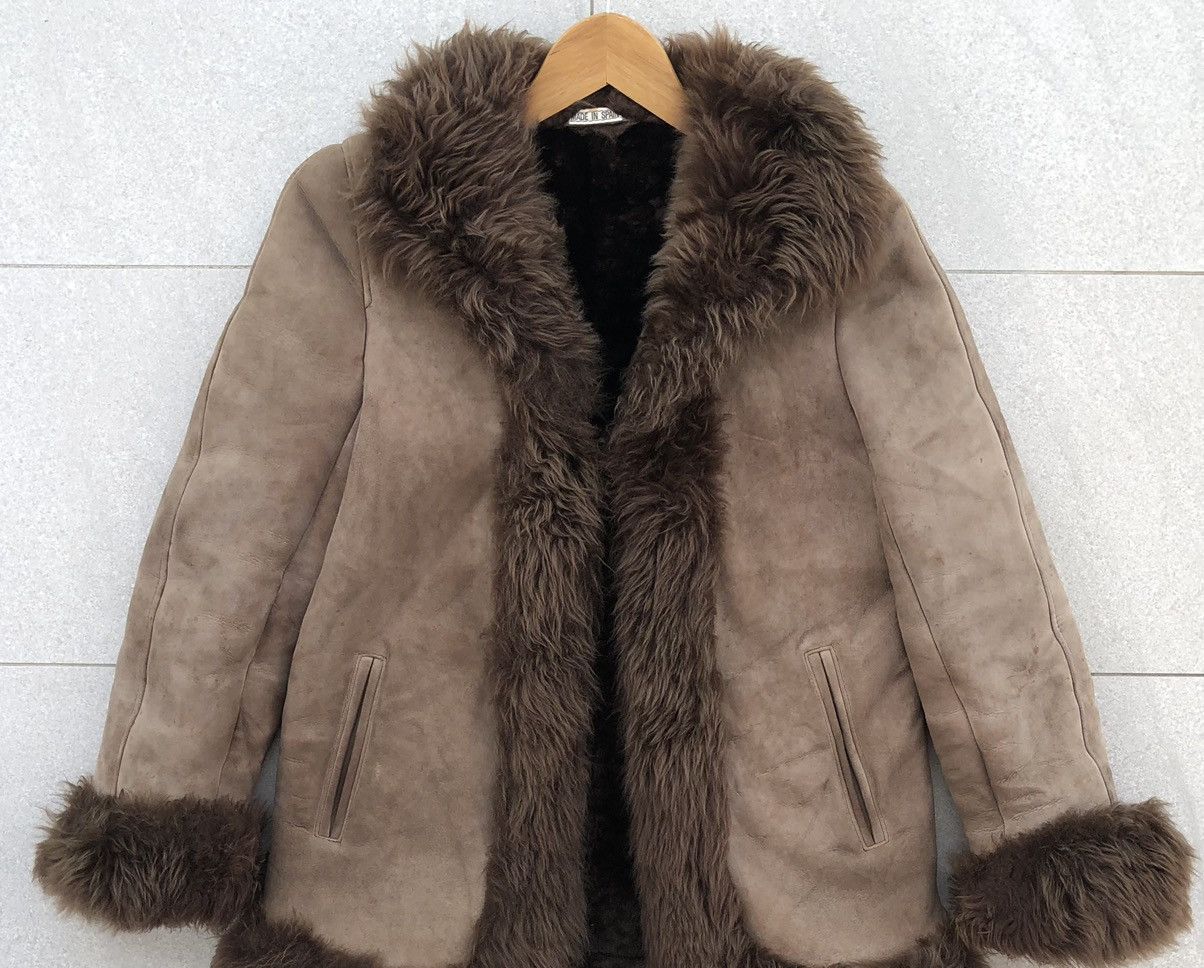 Genuine Leather S.A. ESPANAPIEL FAUX FUR & LEATHER SHERLING FASHION JACKET Size M / US 6-8 / IT 42-44 - 2 Thumbnail