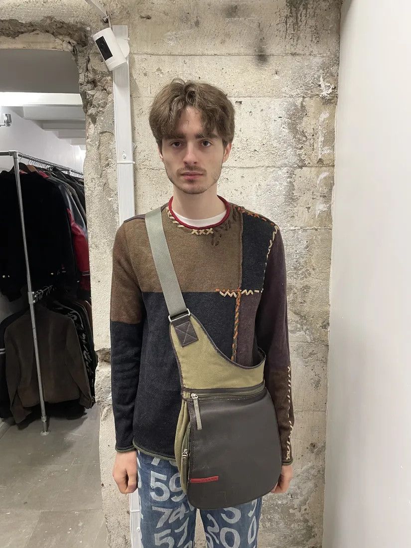 Prada × Vintage 2000s Prada Olive Military Hybrid Leather Shoulder Bag Size ONE SIZE - 2 Thumbnail