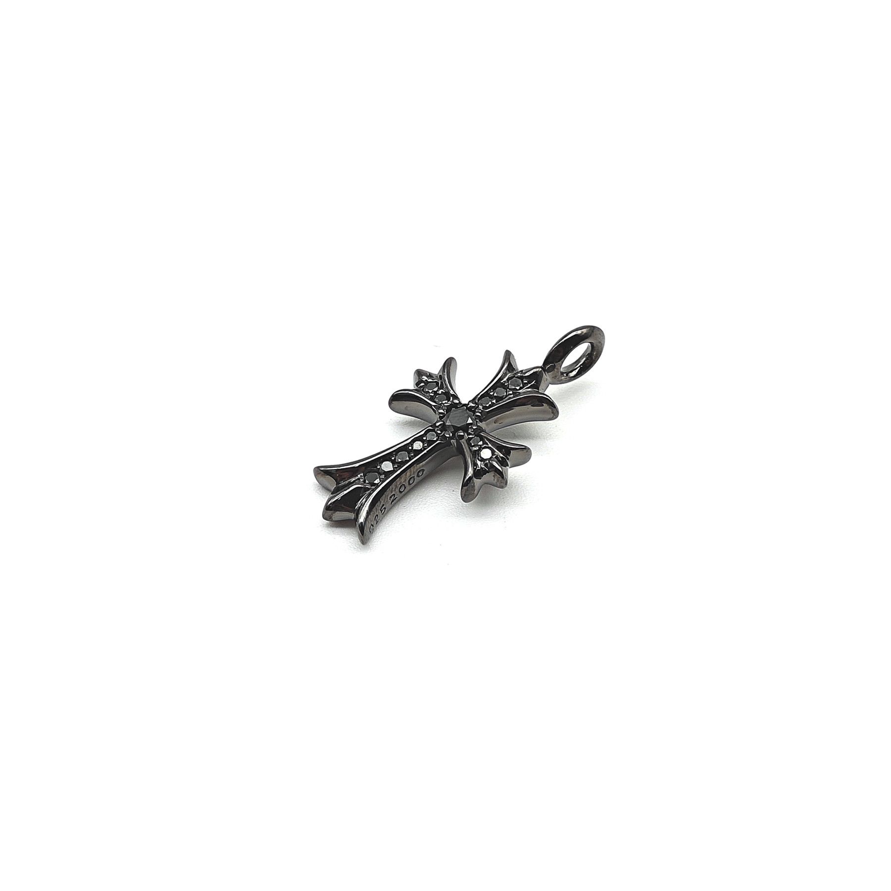 Chrome Hearts Chrome Hearts Silver Black Diamond Cross Charm Pendant Size ONE SIZE - 2 Thumbnail