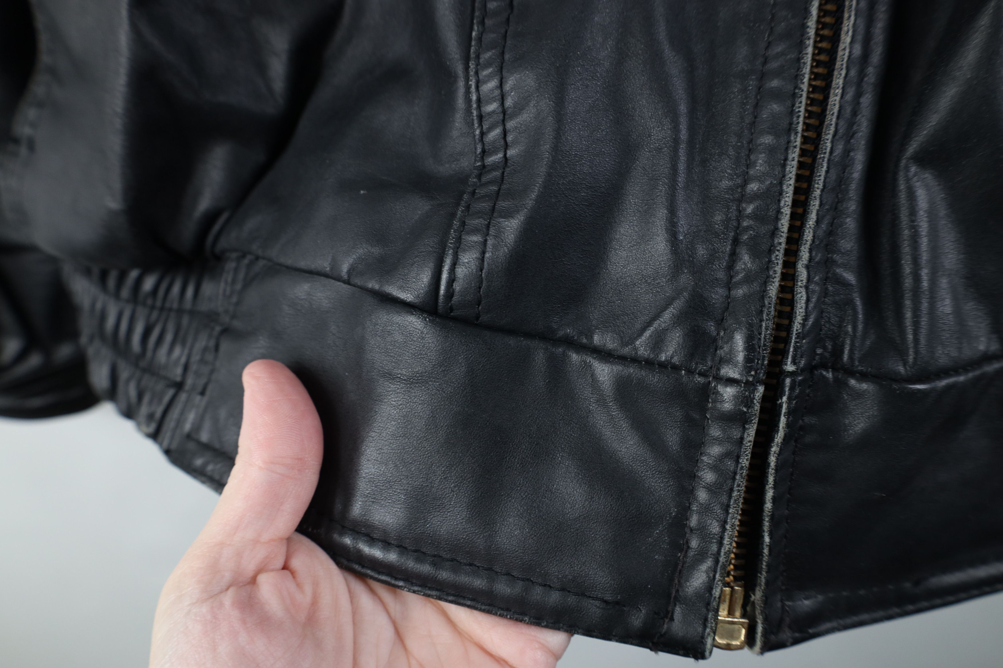Vintage Vintage 90s Streetwear Full Zip Leather Flight Bomber Jacket Size US L / EU 52-54 / 3 - 4 Thumbnail