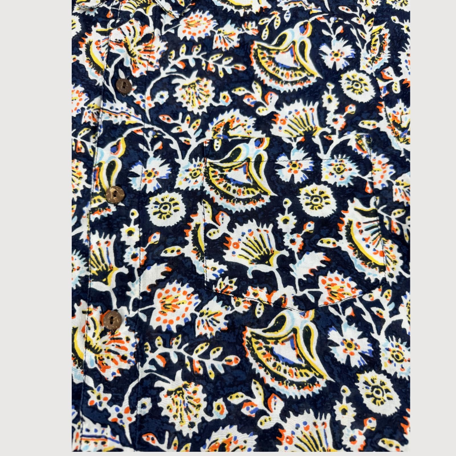 Other Raga Man Navy Floral Paisley Button Shirt S Size US S / EU 44-46 / 1 - 9 Thumbnail