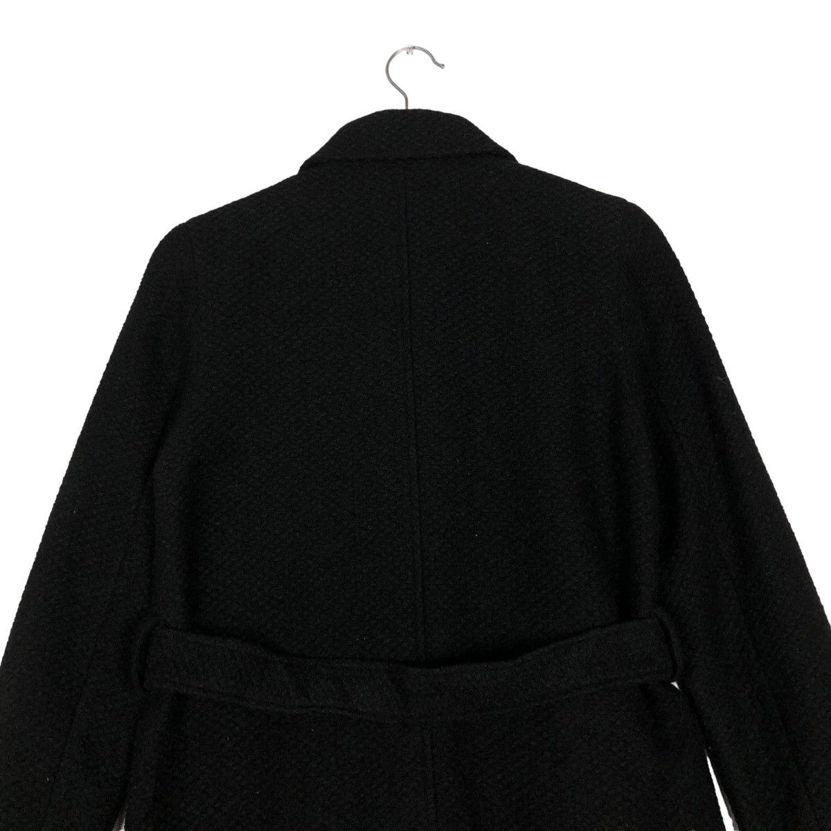 Japanese Brand 🔥Rich Black Long Jacket Wool Herringbone Guess Italy Size US S / EU 44-46 / 1 - 9 Thumbnail