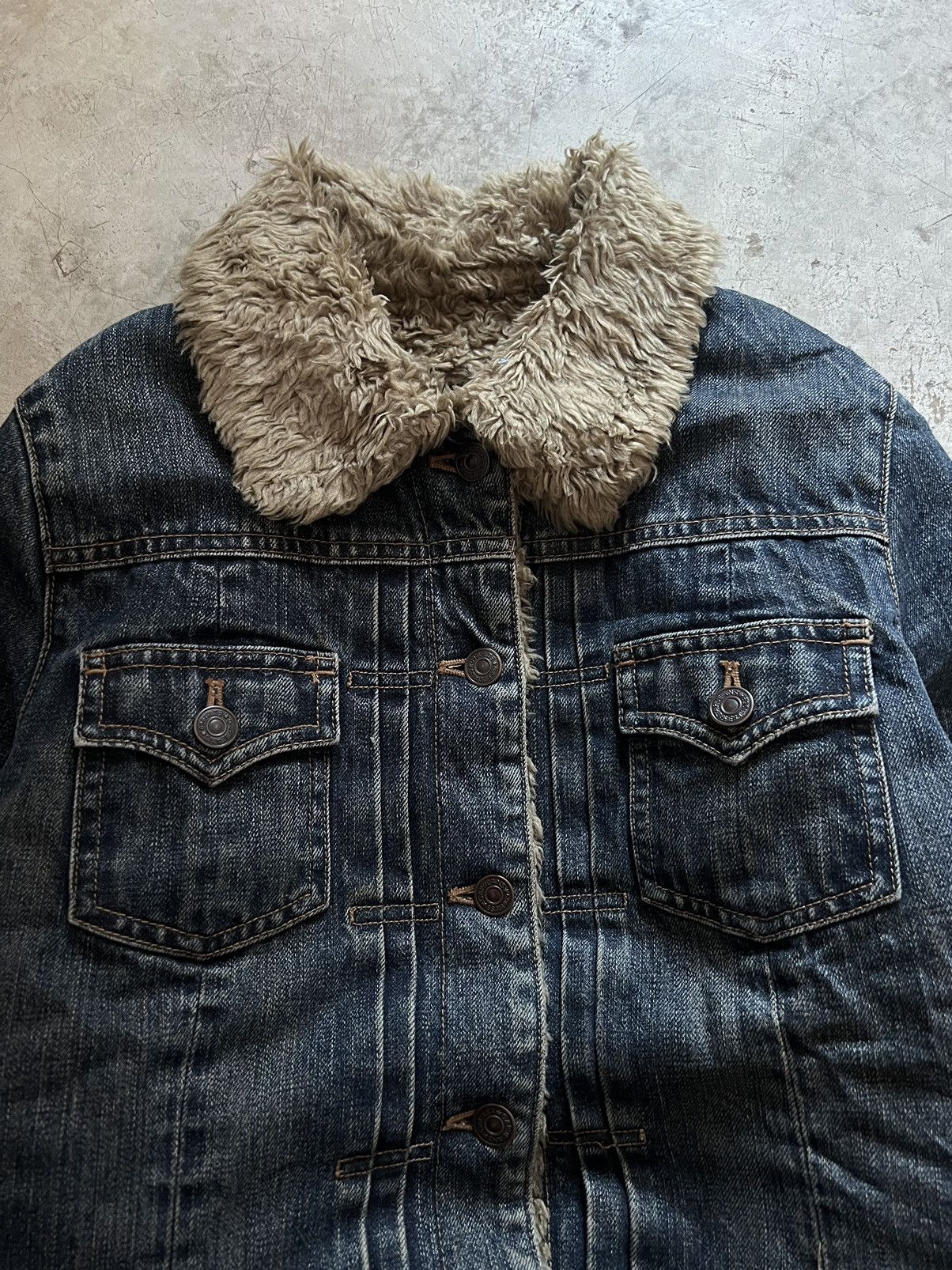 Vintage Ifsixwasnine LGB Styles 2 Pocket Gap Denim Fur Jacket Size US S / EU 44-46 / 1 - 4 Thumbnail