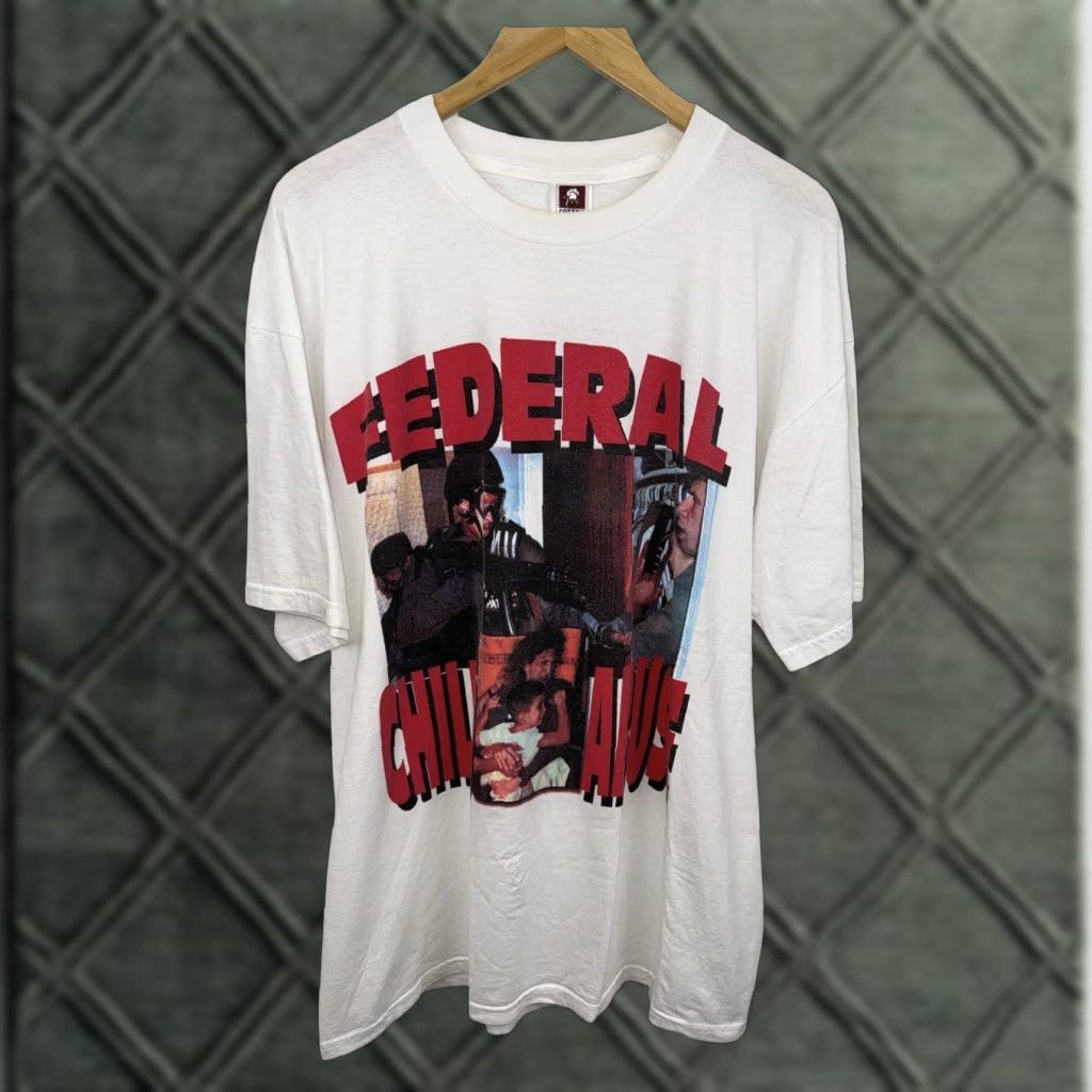 Vintage VINTAGE Unbranded T-Shirt Bill Clinton Miami Federal Child Abuse Rap Tee Shirt XL White Mens RARE 90s Size US XL / EU 56 / 4 - 1 Thumbnail