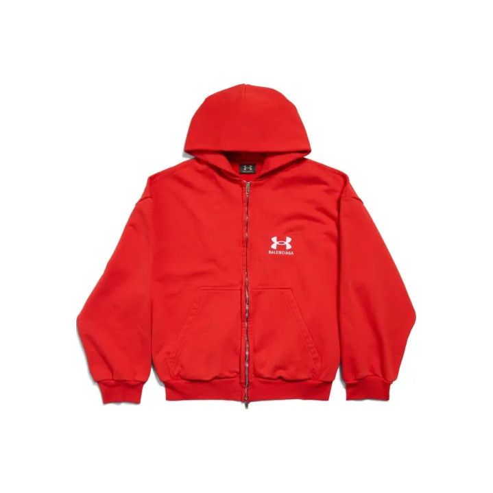 Balenciaga Balenciaga x Under Armour Red Hoodie Sweatshirt Size US S / EU 44-46 / 1 - 1 Thumbnail