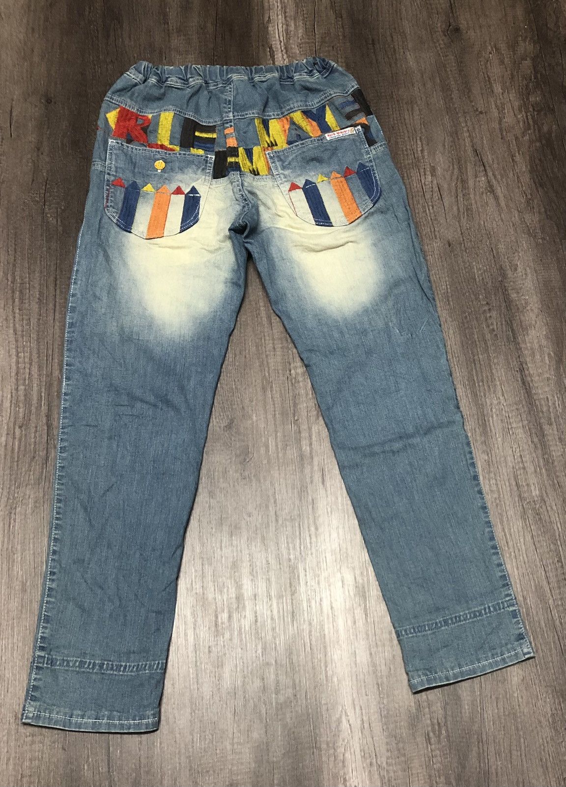 Designer Vintage Kriff Mayer Sport Wear Jeans Patchwork Design Size 34" / US 12 / IT 48 - 7 Thumbnail