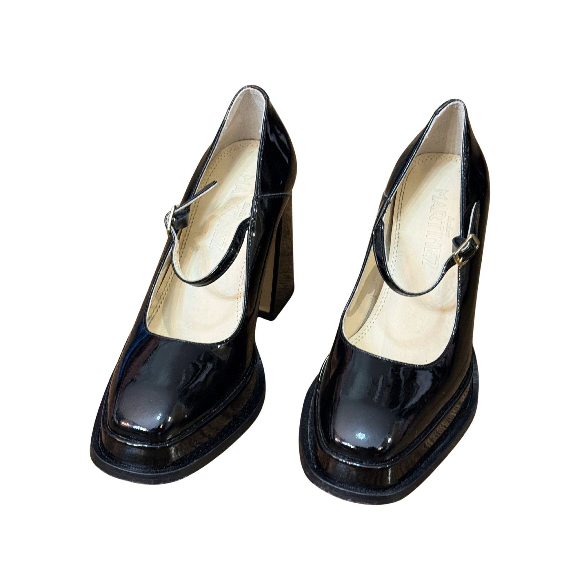 Other Souliers Martinez CASILDA Black Leather Mary Jane Pumps EUC Size US 7 / IT 37 - 4 Thumbnail