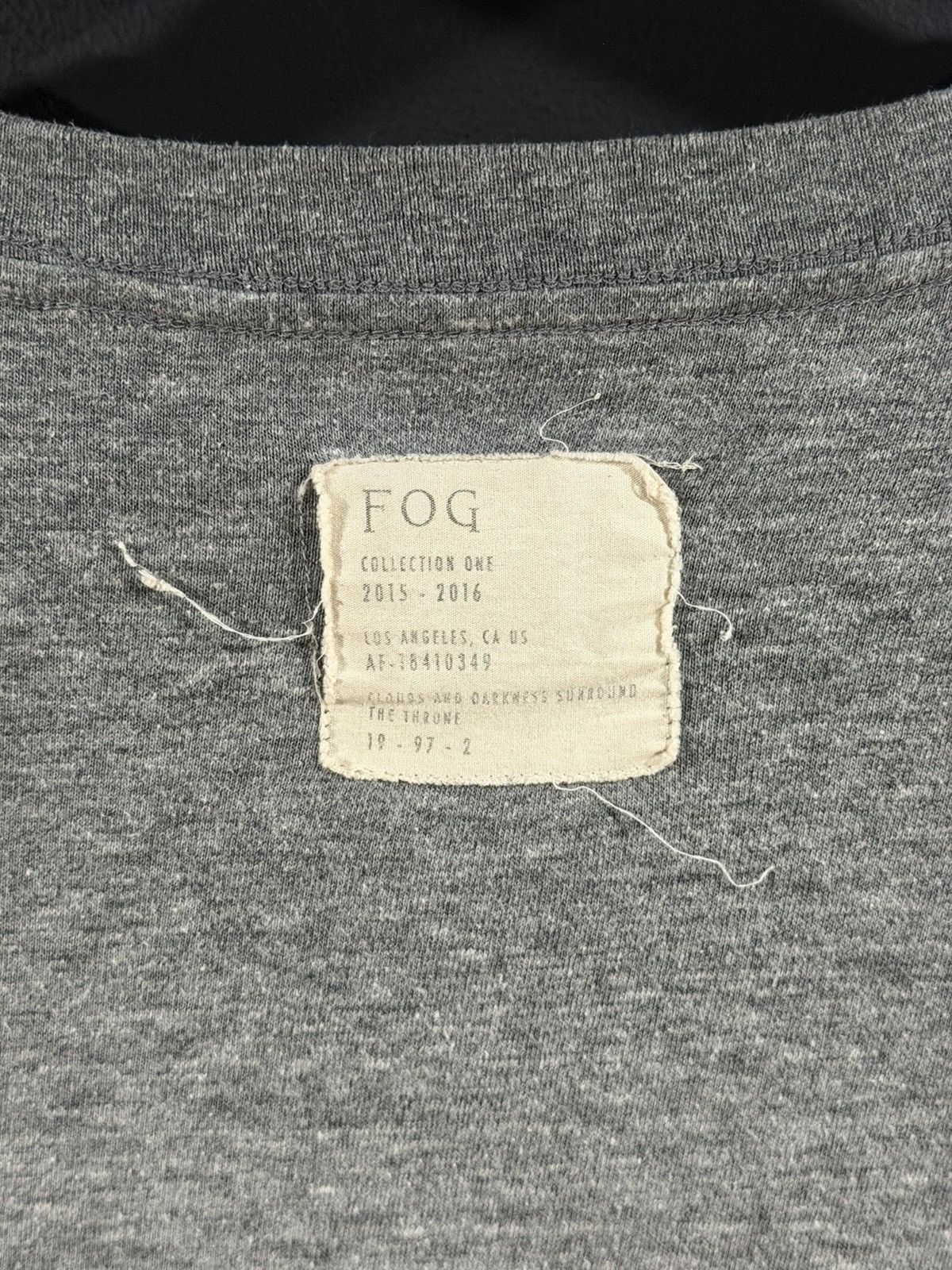 FOG FOG Fear of God Collection One 1 2015 - 2016 Grey Tee XL Size US XL / EU 56 / 4 - 5 Thumbnail
