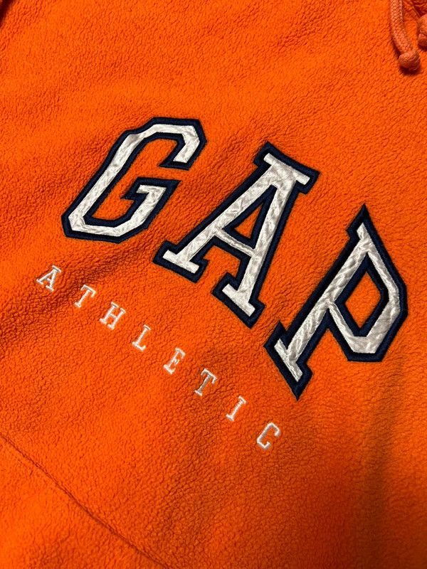 Gap × Vintage Vintage 90s Gap Athletic Orange Pro Fleece Hoodie Pullover Size US L / EU 52-54 / 3 - 3 Thumbnail
