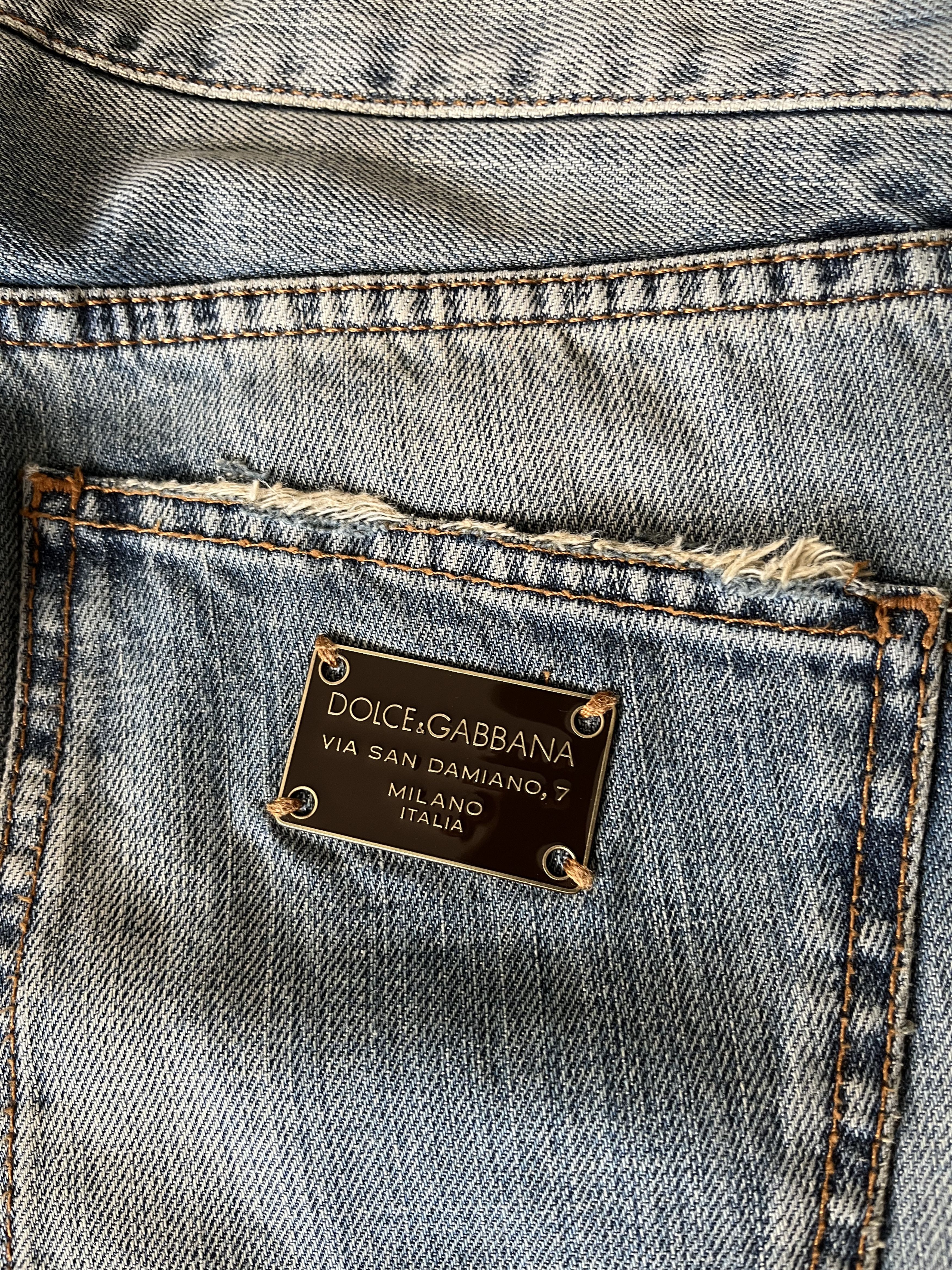 Dolce & Gabbana Dolce & Gabbana Light Wash Distressed Denim Jeans Size US 30 / EU 46 - 9 Thumbnail