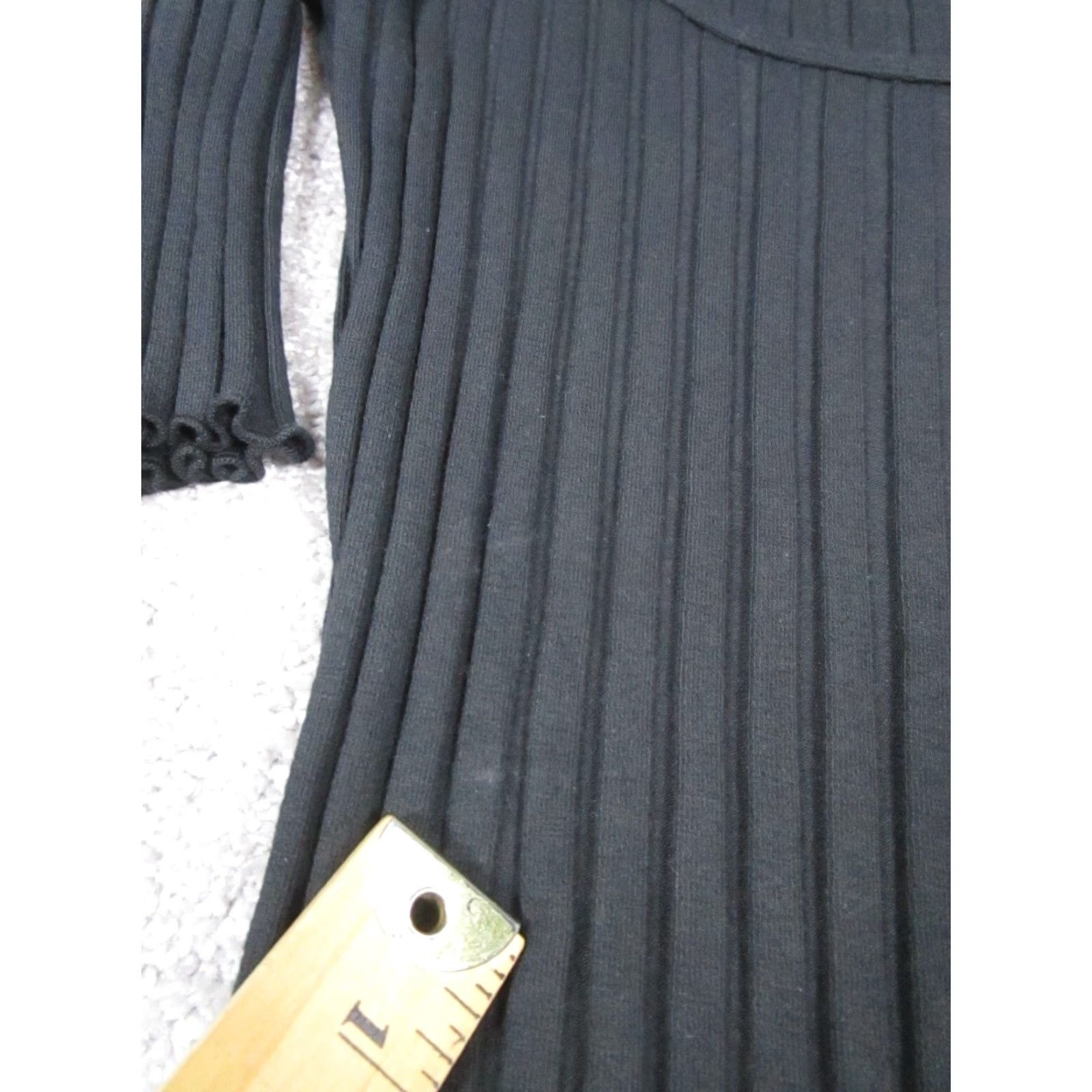 Simon Miller SIMON MILLER Rib Sweater Womens Large Black Pullover 3/4 Sleeve Scoop Neck Modal Knit Womens L Black Concert Merch? Size L / US 10 / IT 46 - 4 Thumbnail
