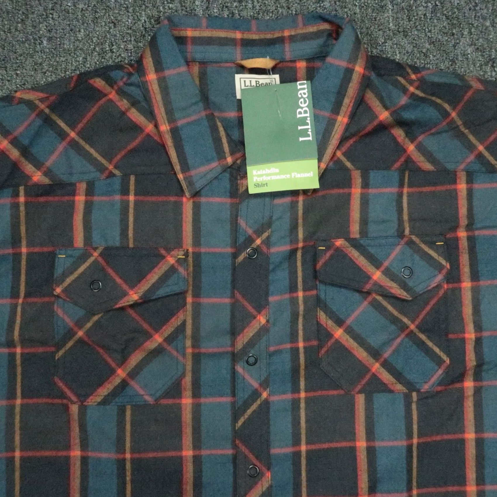 Vintage LL Bean Shirt Men 3XL Blue Plaid Katahdin Performance Flannel Long Sleeve NWT Size US XXL / EU 58 / 5 - 2 Thumbnail