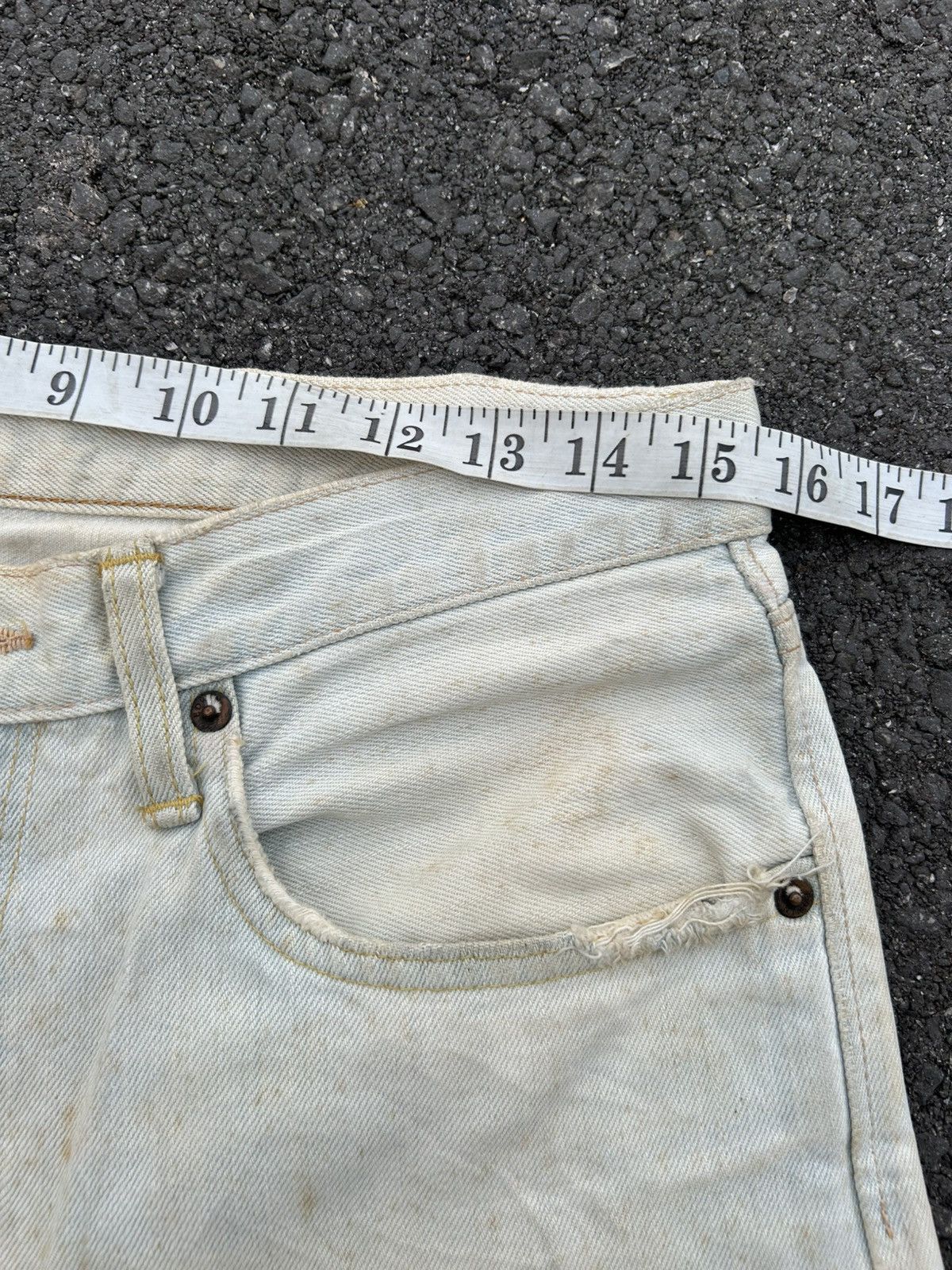 Kapital Thrashed Vintage Edwin 505z Selvedge Dirty Denim Jeans Size US 31 - 18 Thumbnail