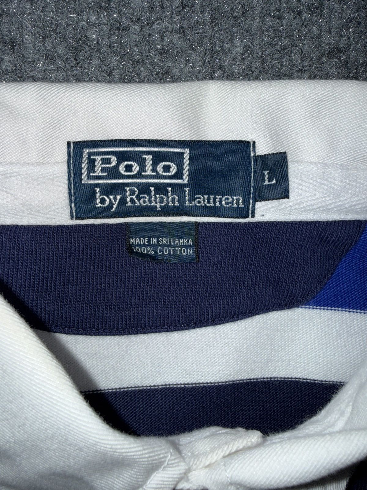 Polo Ralph Lauren Polo Ralph Lauren Blue Stripe Rugby Shirt L Size US L / EU 52-54 / 3 - 4 Thumbnail