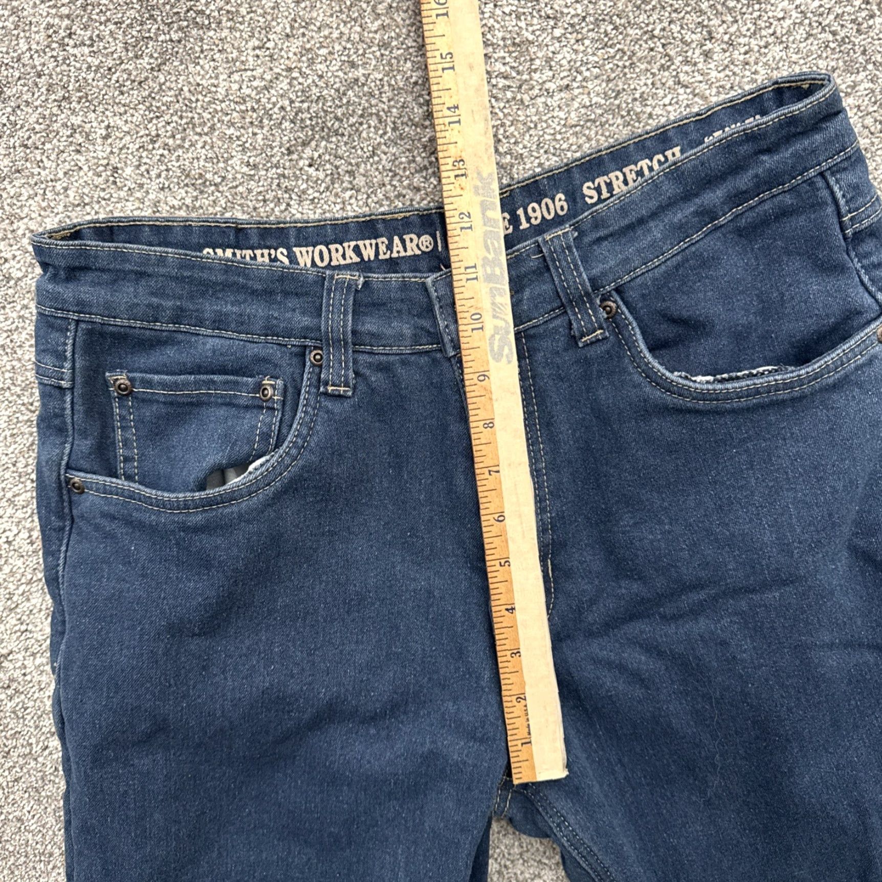 Vintage VINTAGE Smiths Workwear Jeans Men Size 34x34 Straight Fit Streetwear 90s Revival Blue Cotton Polyester Spandex 5-Pocket Mens Size US 34 / EU 50 - 5 Thumbnail