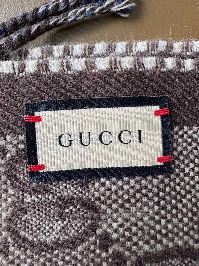 Gucci Gucci Brown and blue old flower full print double-sided sc Size ONE SIZE - 6 Thumbnail