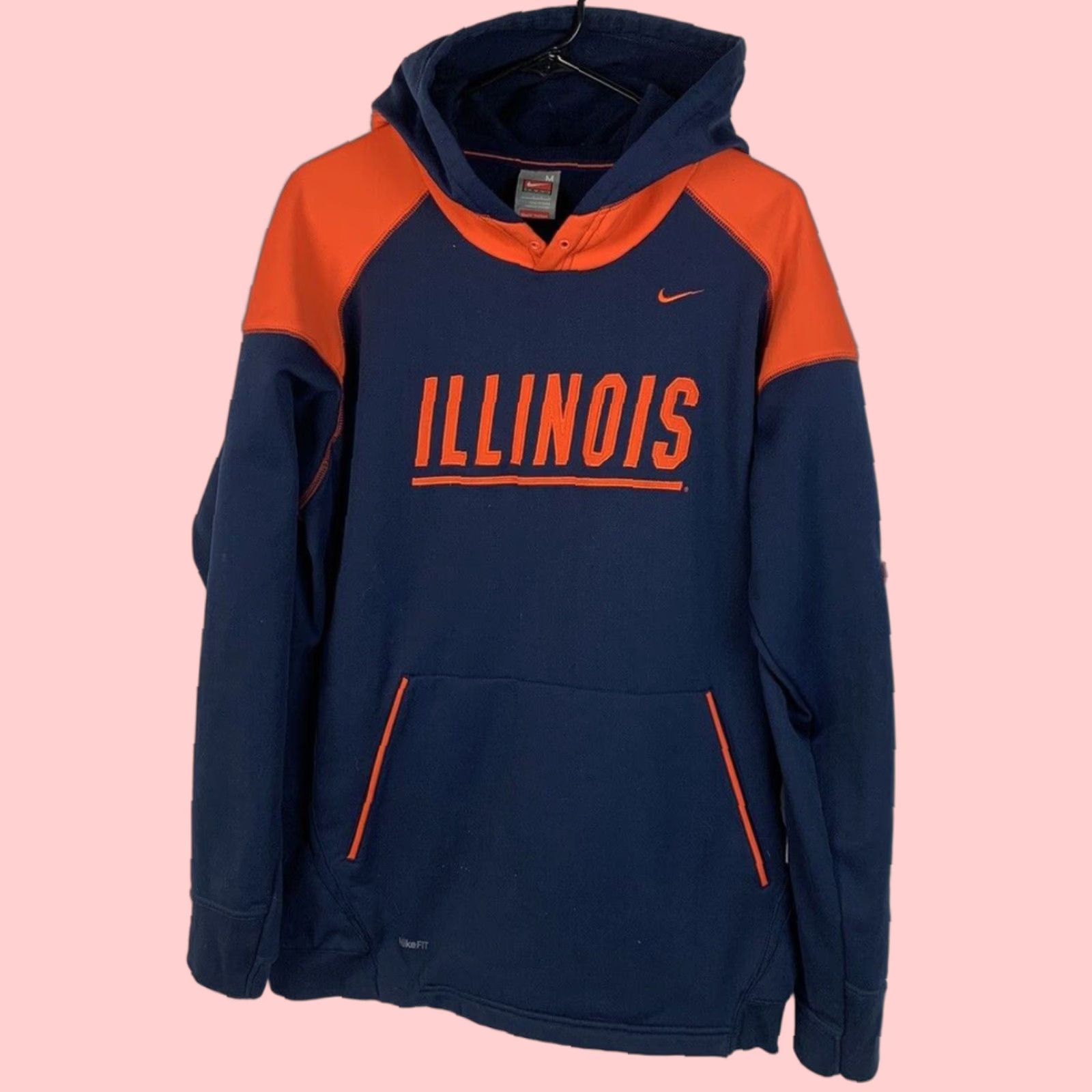 Nike Hoodie Illinois Fighting Illini Sweatshirt Pullover Men's
