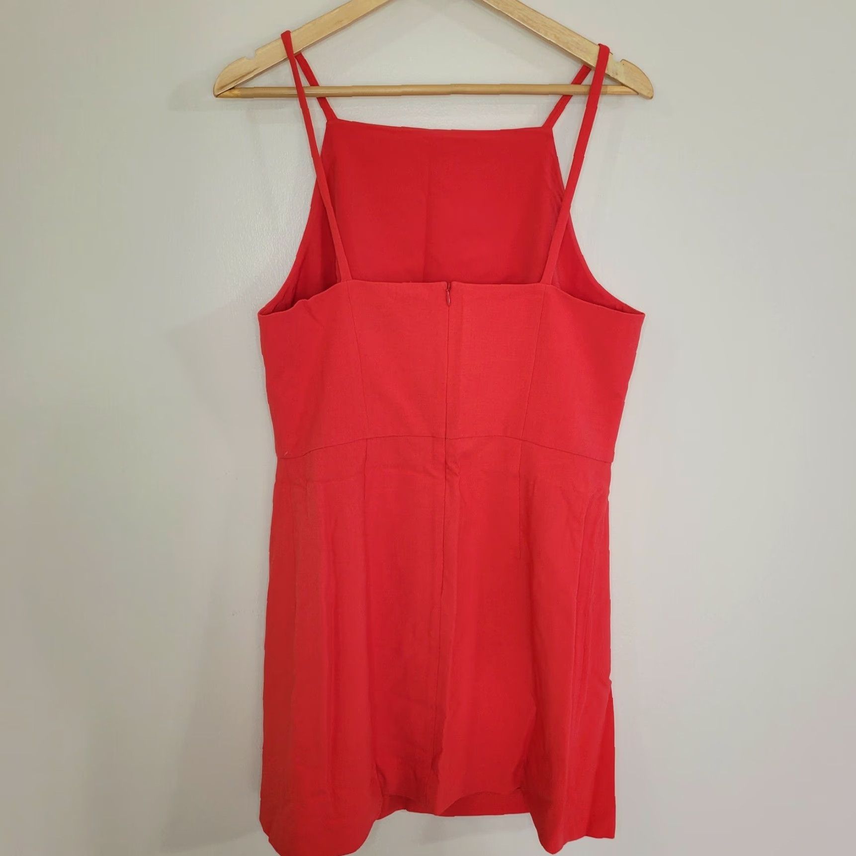French Connection French Connection Dress Womens Size 12 A-Line Mini Square Neck Fire Coral Red Orange Pink Velvet? Size XL / US 12-14 / IT 48-50 - 4 Thumbnail
