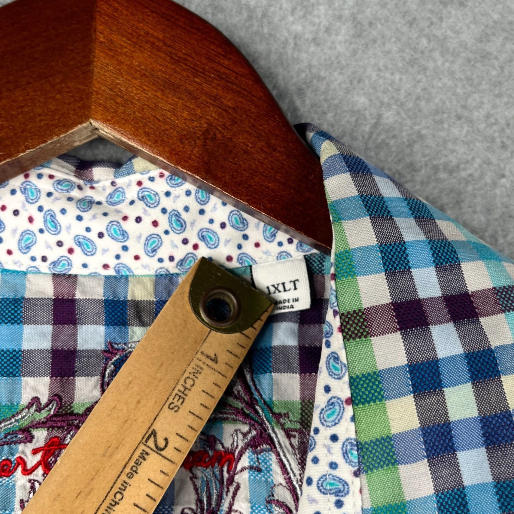 Robert Graham Robert Graham Shirt XLT Colorful Check Casual Button Up Short Sleeve Mens Size US XL / EU 56 / 4 - 7 Thumbnail