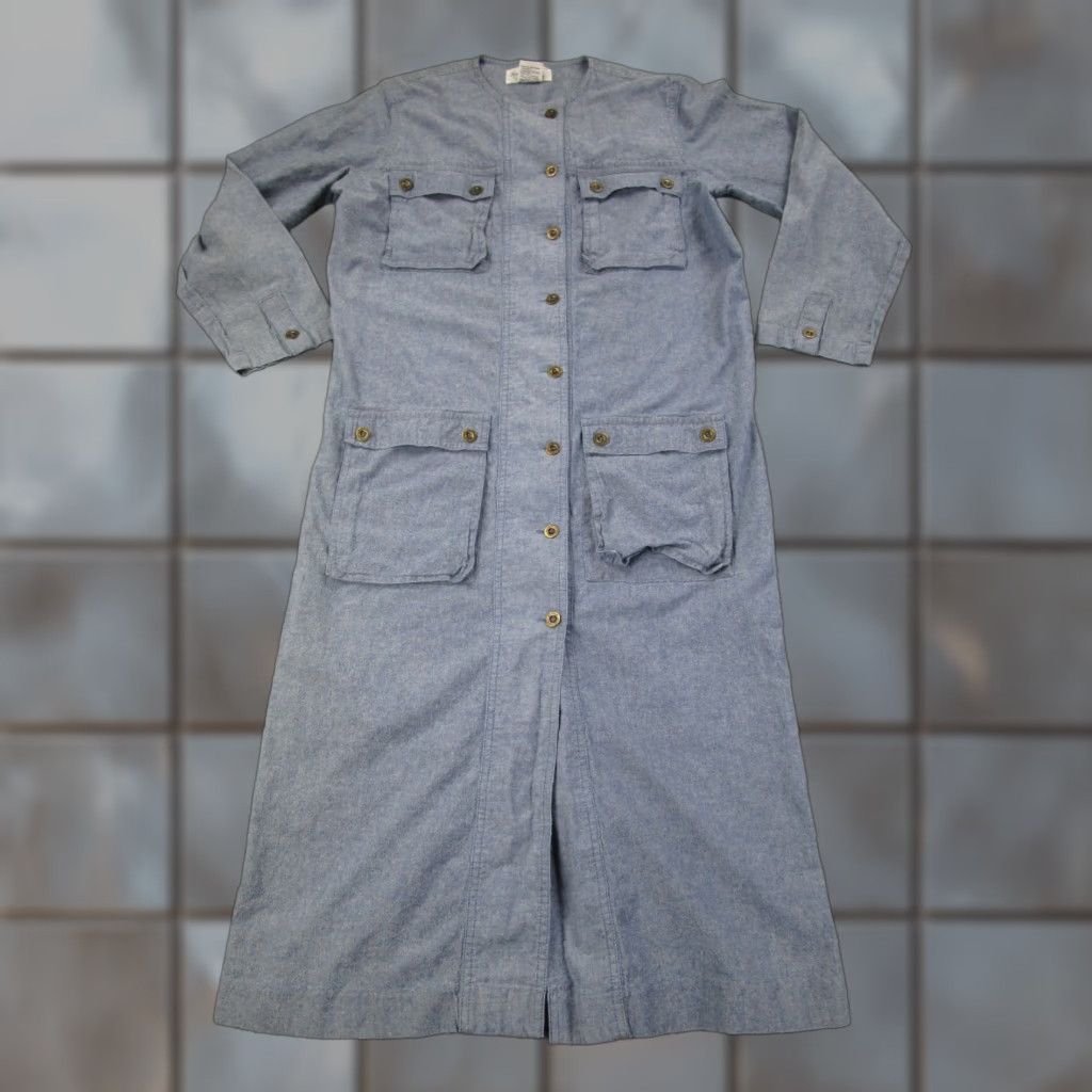 Gloria Vanderbilt VINTAGE Gloria Vanderbilt Dress Womens M Blue Murjani Maxi Chore Utility 90s y2k Dress Shirt Size M / US 6-8 / IT 42-44 - 1 Thumbnail