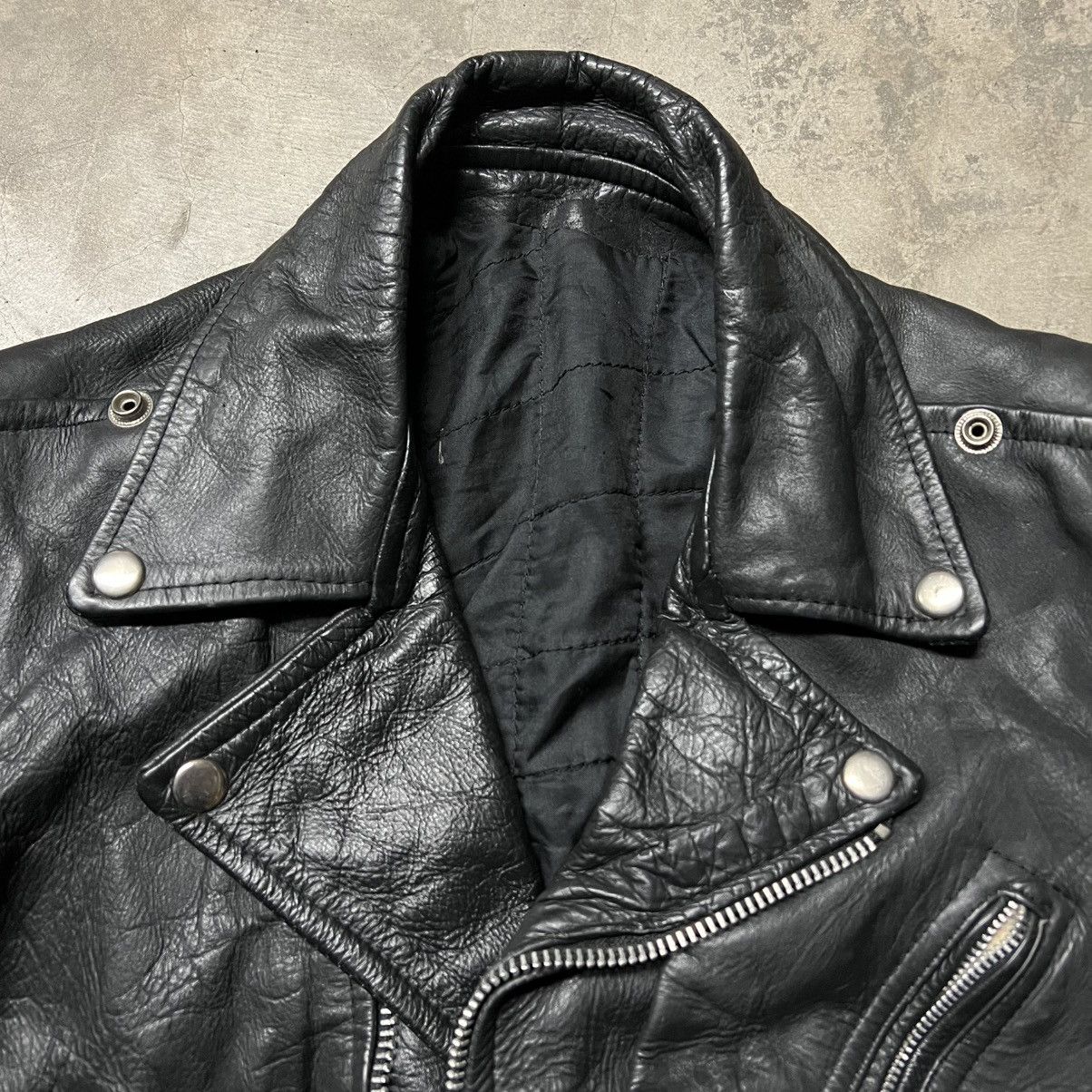 Vintage Vintage 80’s 🇺🇸 Motorcycle Black Leather Jacket Size US M / EU 48-50 / 2 - 2 Thumbnail