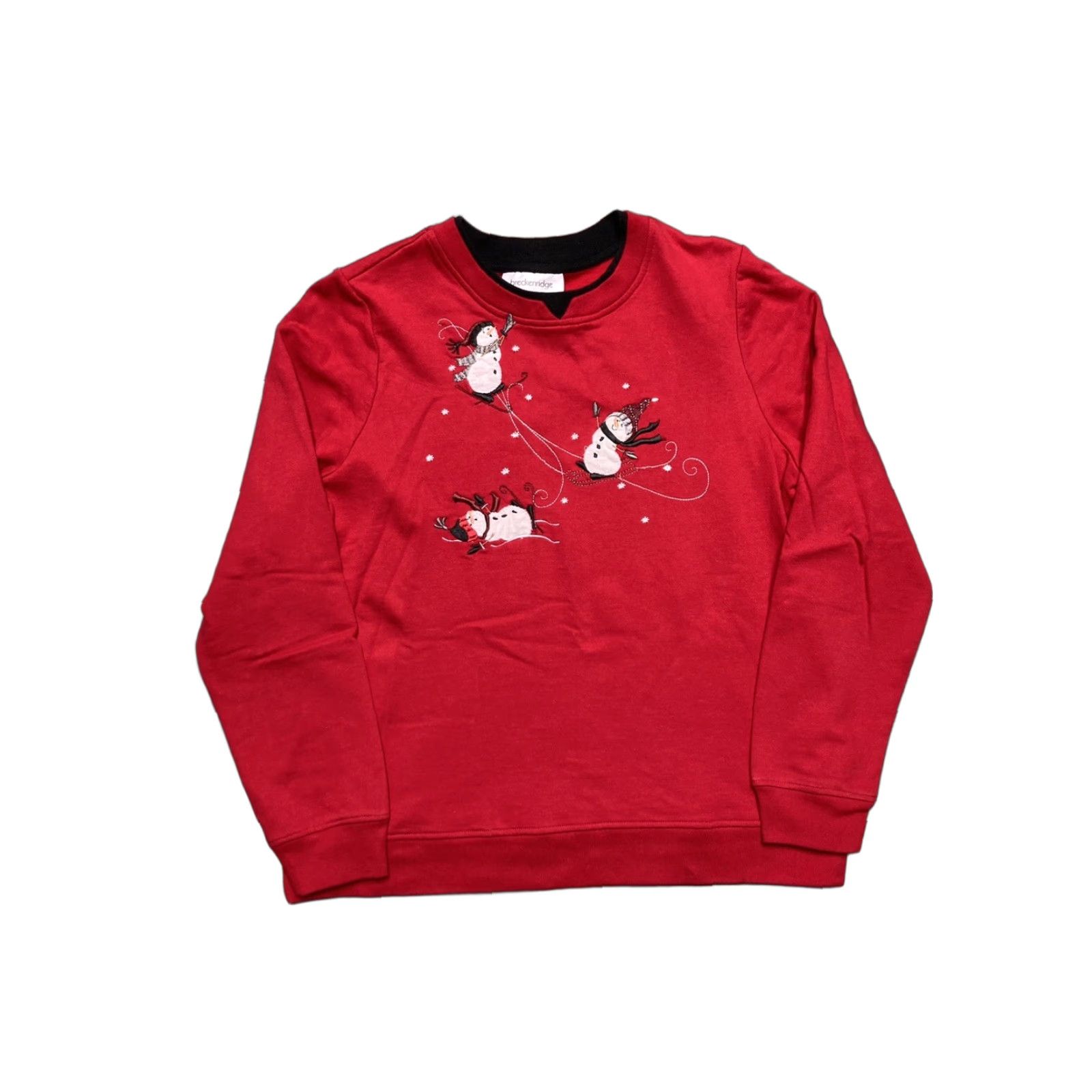 Vintage VINTAGE sweatshirt Men Crewneck Christmas Snowman Embroidered Red M 20” Pit to Pit 24” Length Size US M / EU 48-50 / 2 - 1 Thumbnail