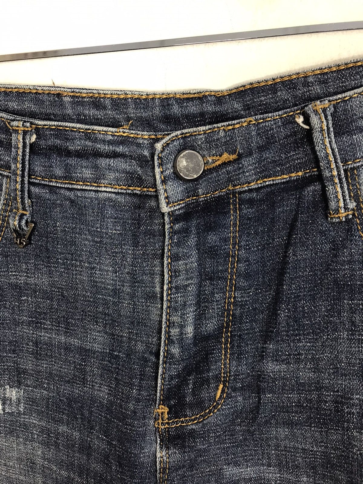 Vintage Oeo H5 Indigo Jeans Straight Cut Faded Distressed Design Size US 30 / EU 46 - 5 Thumbnail