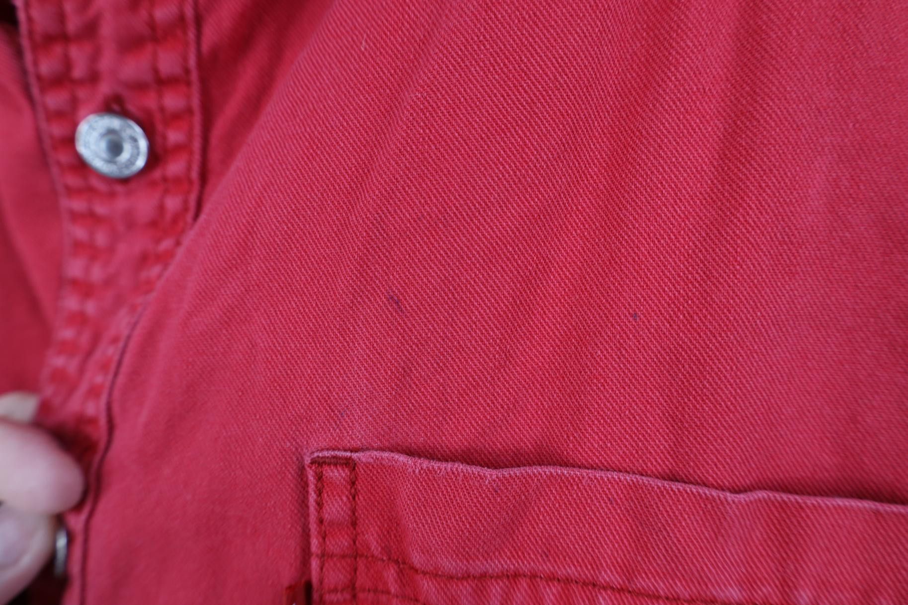 Levi's Vintage 90s Levis Baggy Denim Jean Button Shirt Red Cotton Size US L / EU 52-54 / 3 - 4 Thumbnail