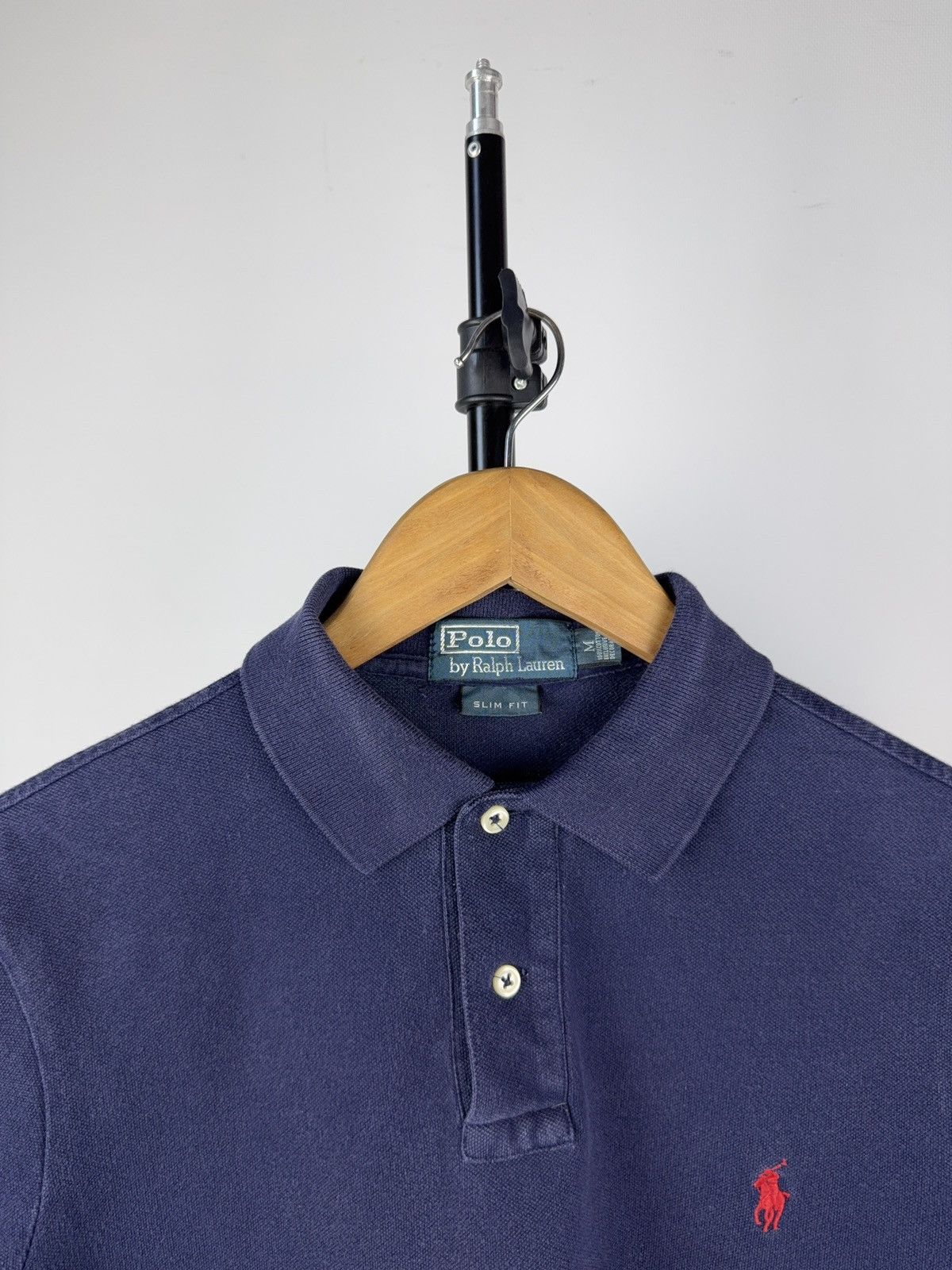 Polo Ralph Lauren Vintage 90s Polo Ralph Lauren Navy Slim Fit Polo Shirt M Size US M / EU 48-50 / 2 - 2 Thumbnail
