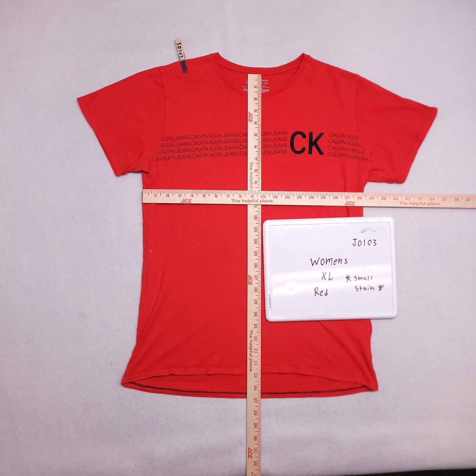 Calvin Klein Calvin Klein Graphic T-Shirt Womens Size Extra Large XL Red Size XL / US 12-14 / IT 48-50 - 7 Thumbnail