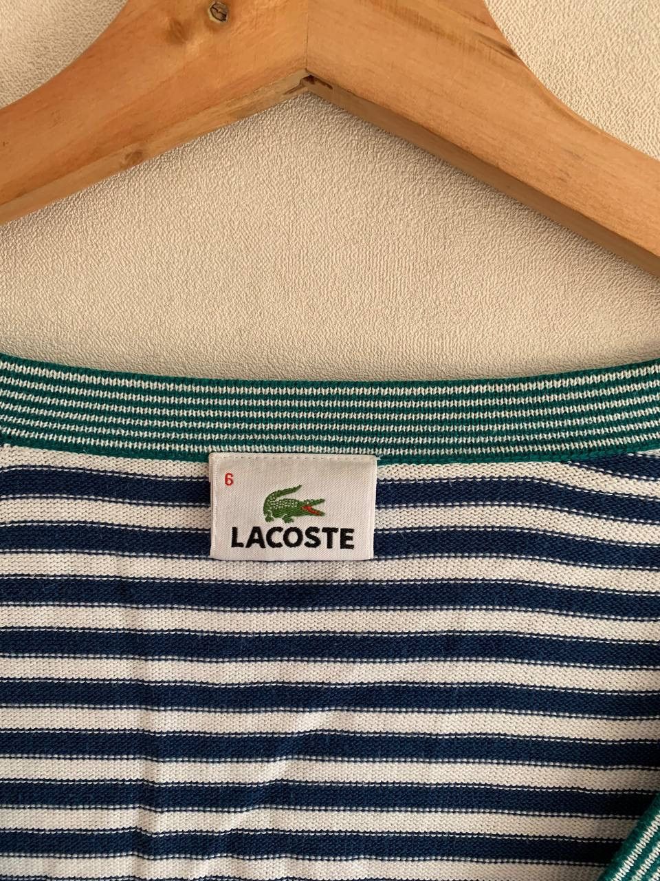 Lacoste 90's Vintage Lacoste Striped Cardigan Mens Size 6 (XL) Size US XL / EU 56 / 4 - 7 Thumbnail