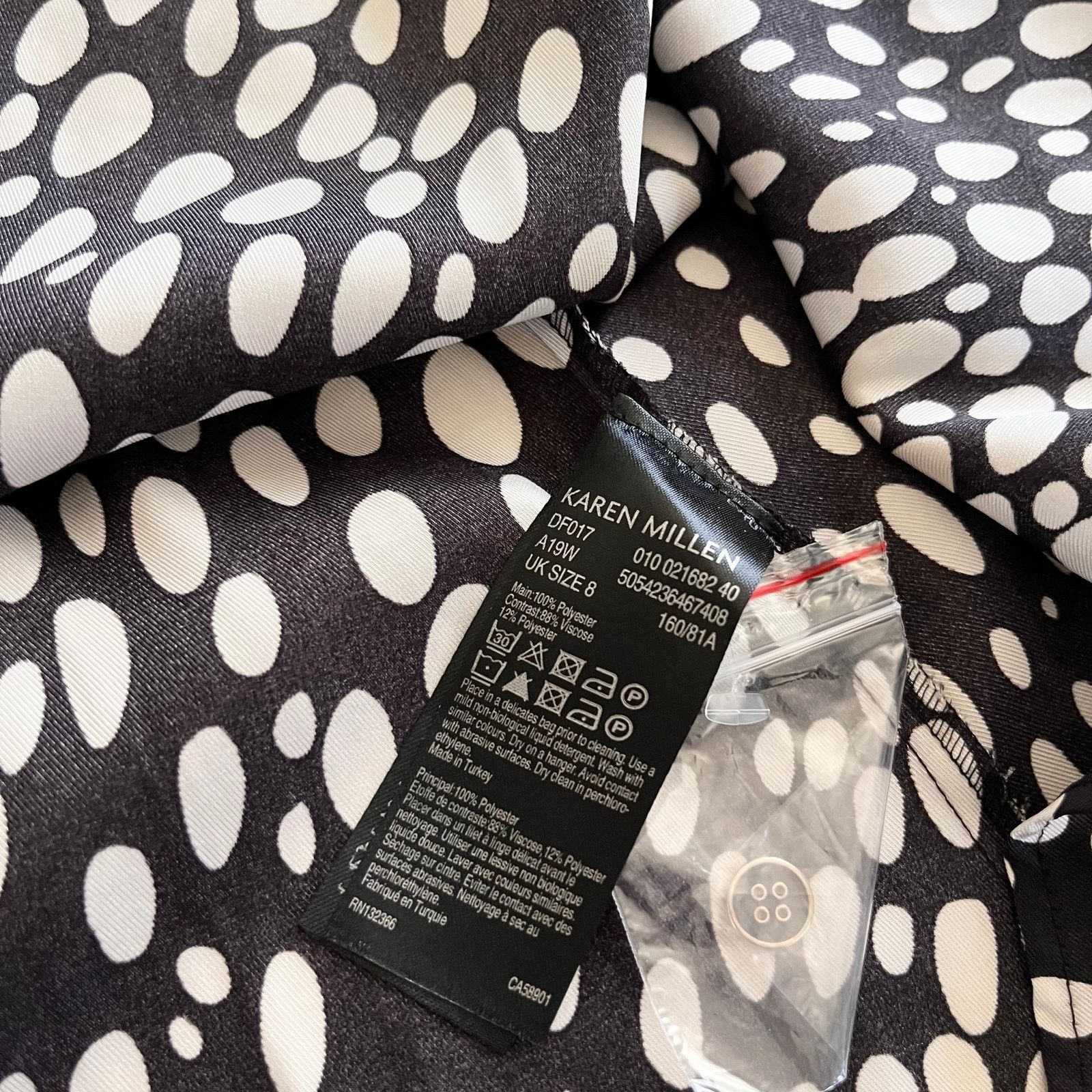Karen Millen Karen Millen Black White Cheetah Animal Print Midi Dress Size S / US 4 / IT 40 - 11 Thumbnail