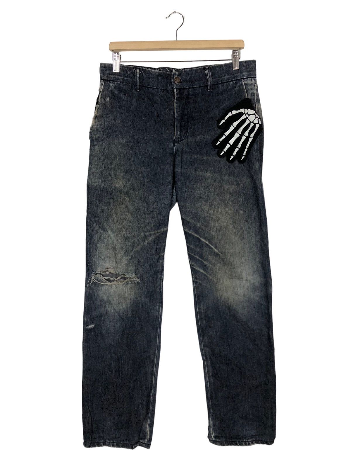 Japanese Brand Rare Distressed Denim Punk Design Fuiry Coulture RaffSimons Size US 32 / EU 48 - 1 Thumbnail