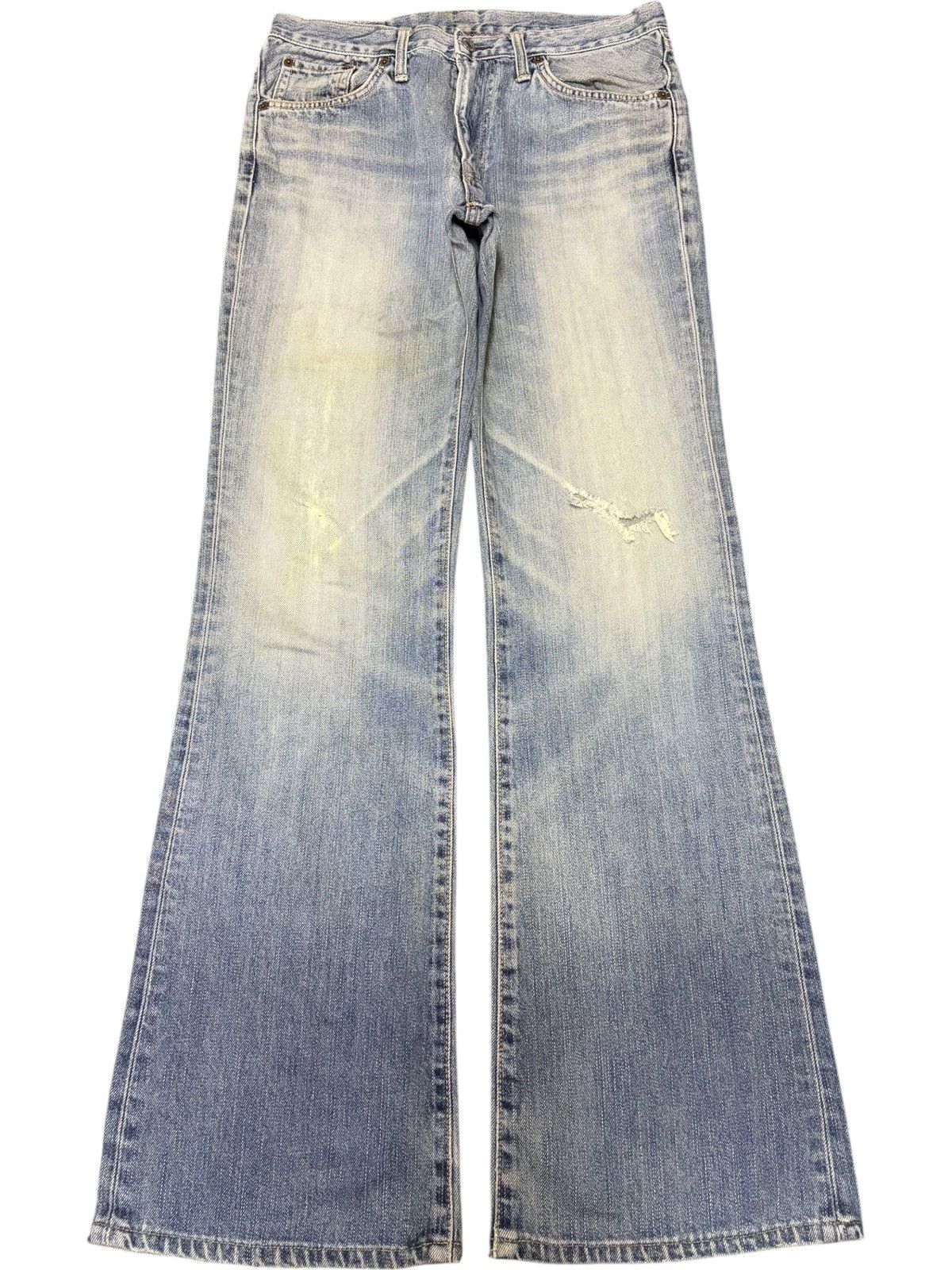 Edwin Exclusive Vintage Edwin XV Faded Wash Distress Flare Jeans Size US 30 / EU 46 - 1 Thumbnail