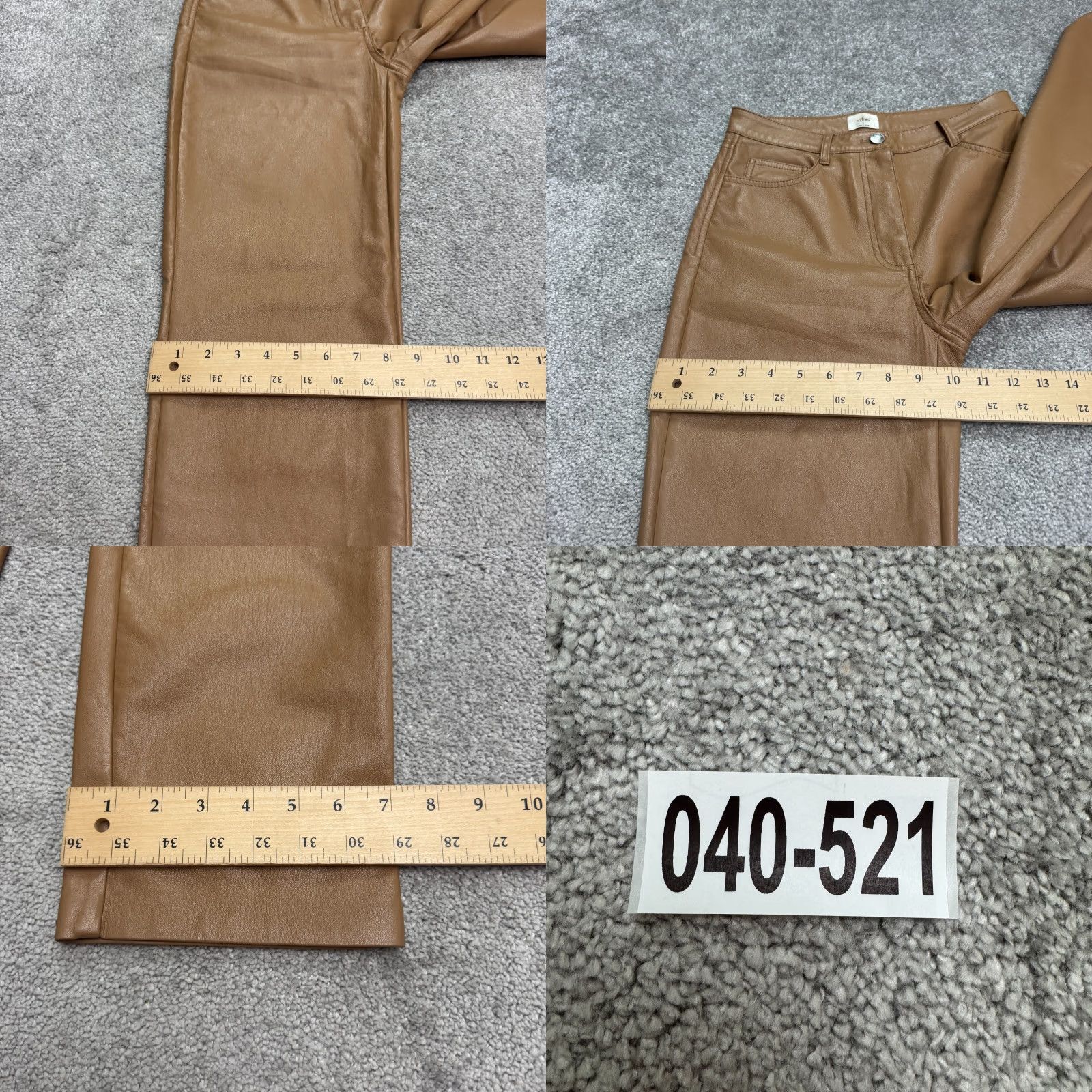 Vintage Wilfred Melina Faux Leather Straight Leg Trouser Pants Womens 4 Brown Size 27" / US 4 / IT 40 - 9 Thumbnail