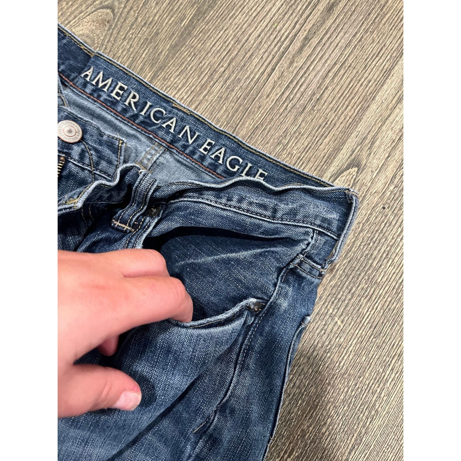 American Eagle Outfitters American Eagle Mens Bootcut Jeans Mid-Rise Blue Size 32/34 Size US 32 / EU 48 - 2 Thumbnail